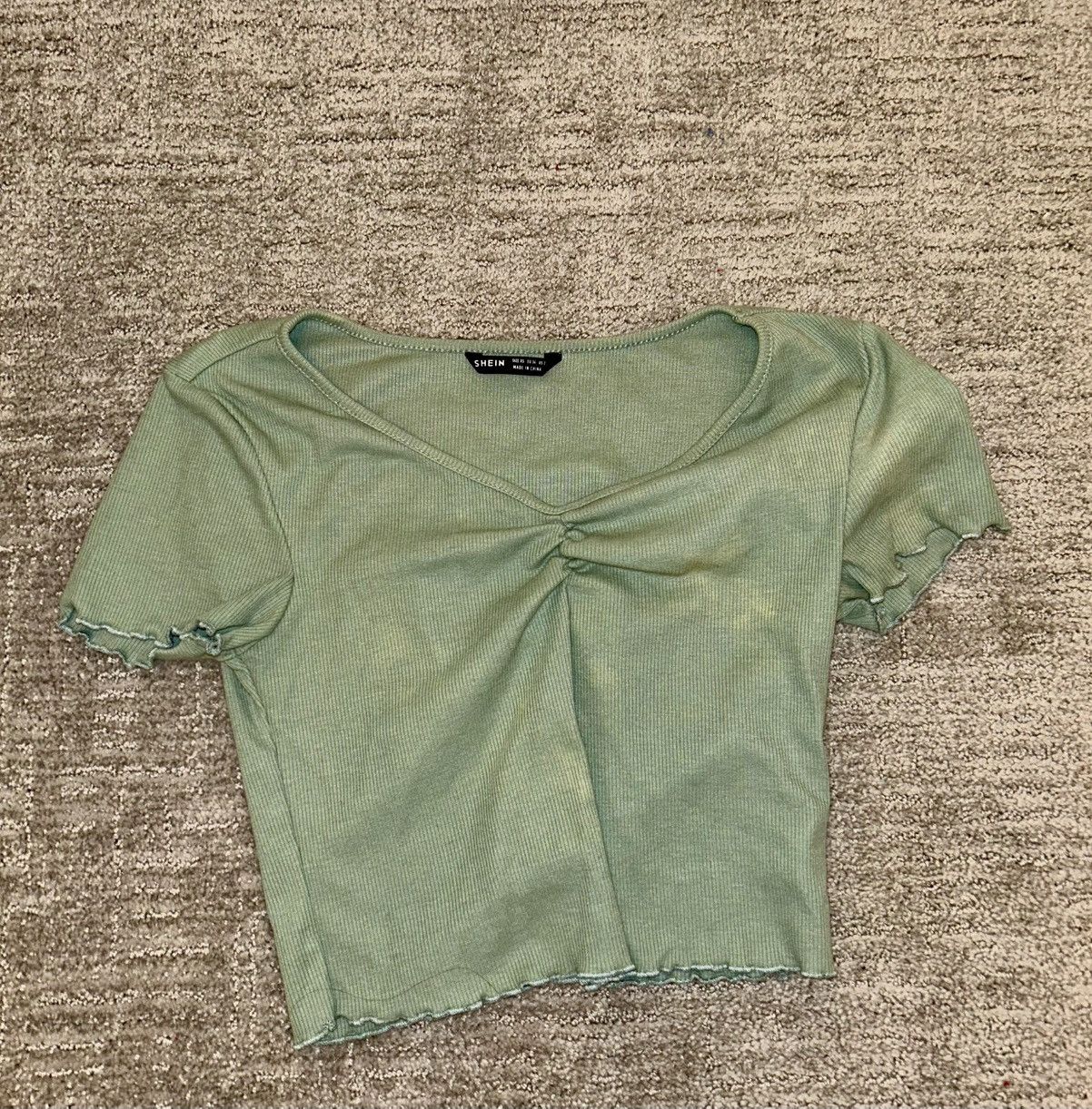 Shein Green Shein cropped tee Size XS / US 0-2 / IT 36-38 - 2 Thumbnail