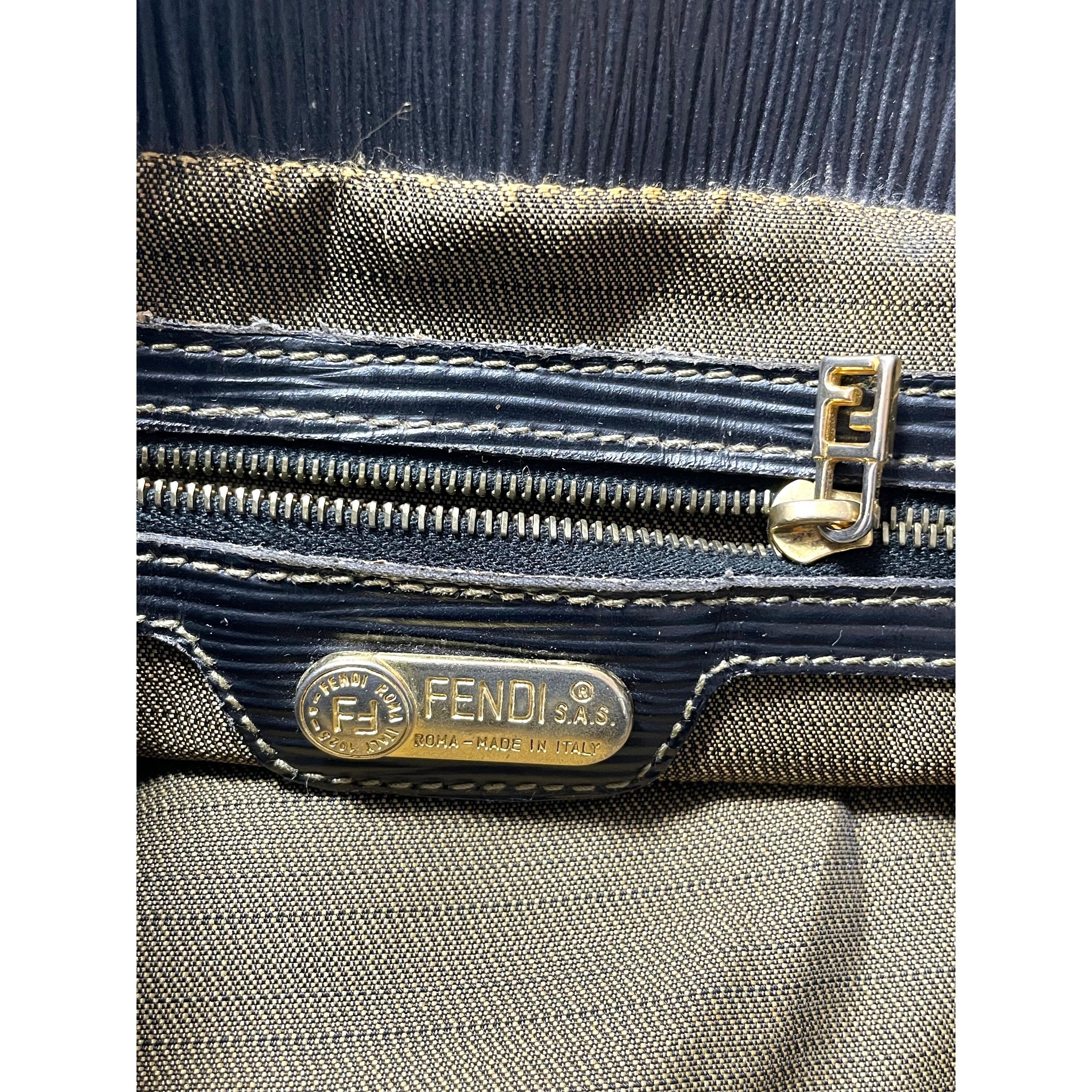 The North Face Vintage FENDI pecan stripe jacquard fabric tote bag, handbag Size ONE SIZE - 8 Thumbnail