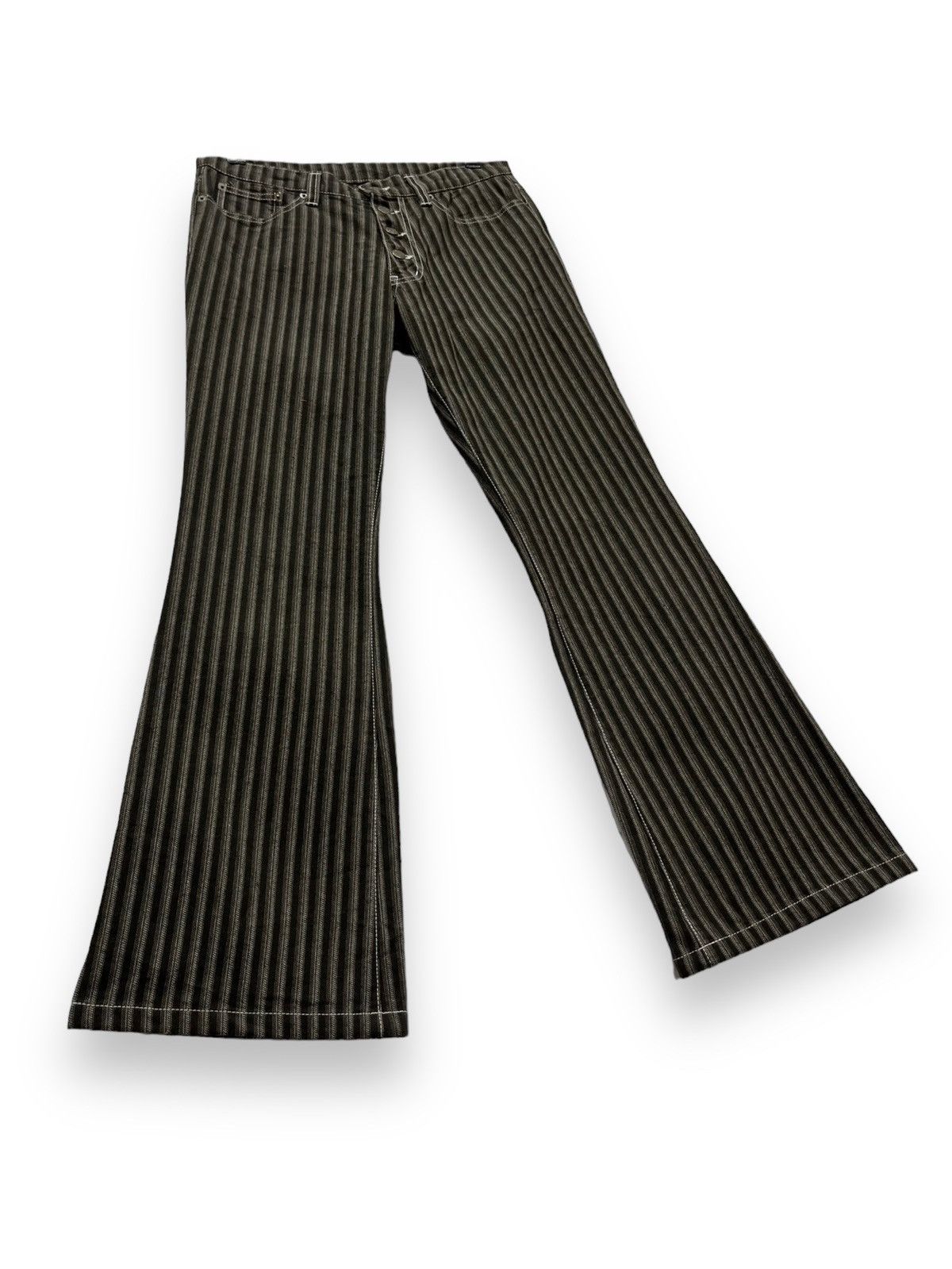 FYE FLARE🔥VINTAGE TORNADO MART JAPAN Hickory Stripes Denim