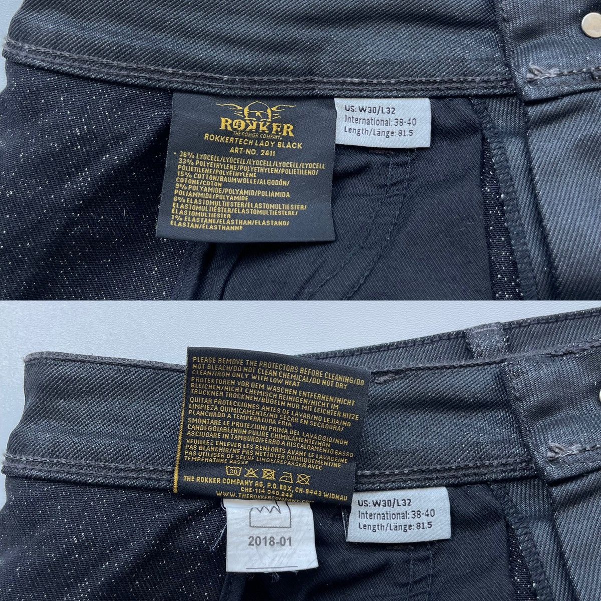 THE ROKKER COMPANY Rokker 2411 Rokkertech Lady Motorcycle D30 Stretch Jeans Size 30" / US 8 / IT 44 - 14 Thumbnail