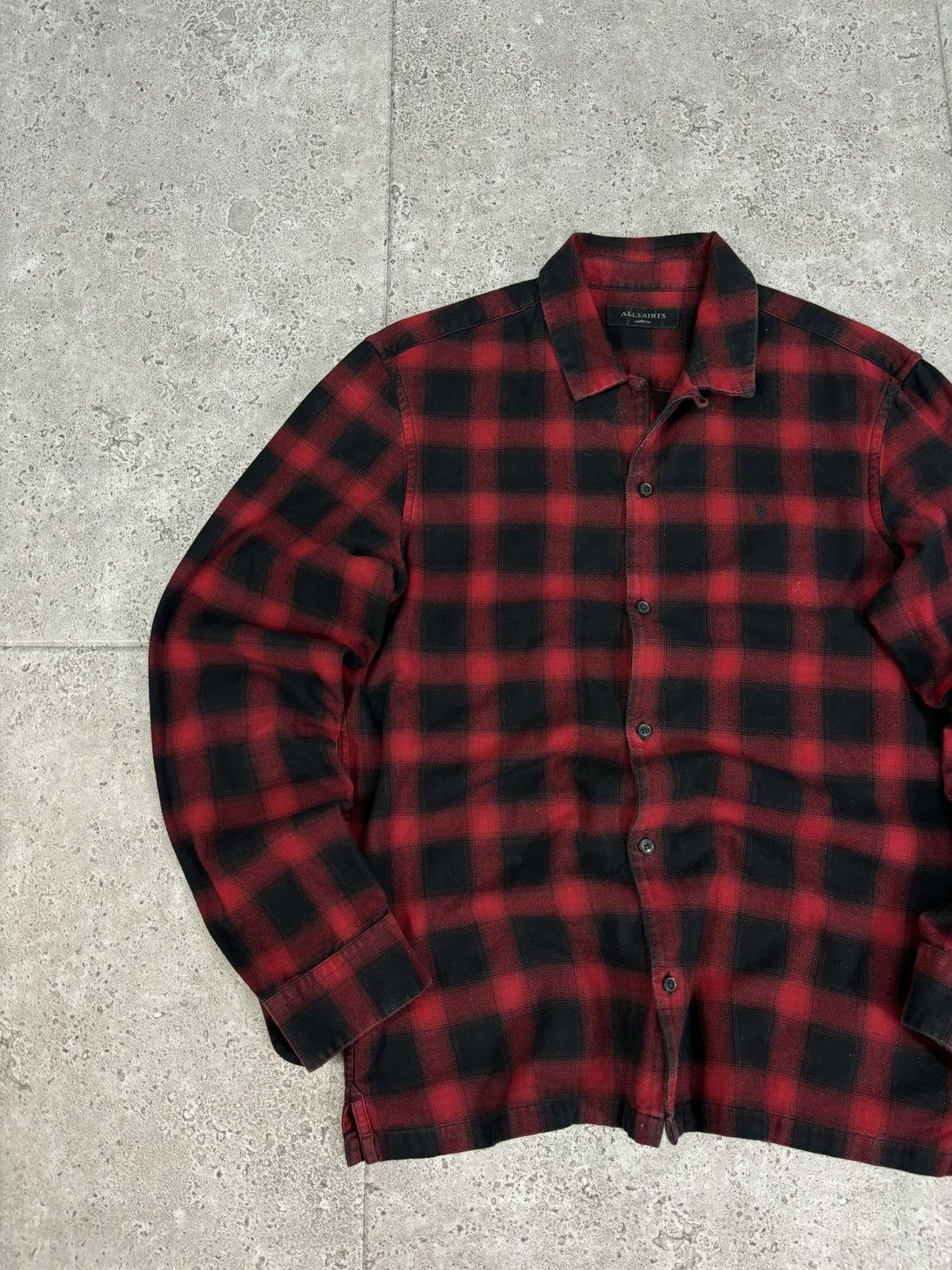 Allsaints × Japanese Brand × Vintage Allsaints Flannel Plaid Shirt Jacket Overshirt Old Money 00s Size US M / EU 48-50 / 2 - 3 Thumbnail