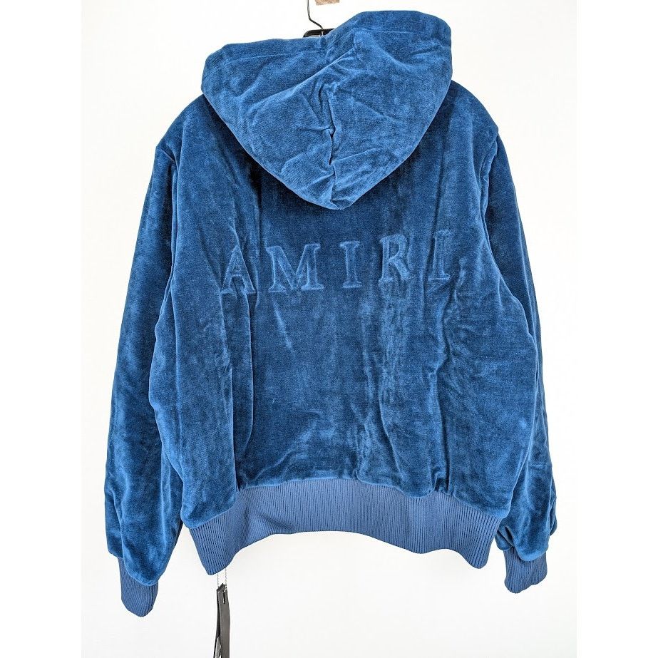Amiri o1rshd1 Velour Hoodie in Blue Size US M / EU 48-50 / 2 - 11 Thumbnail