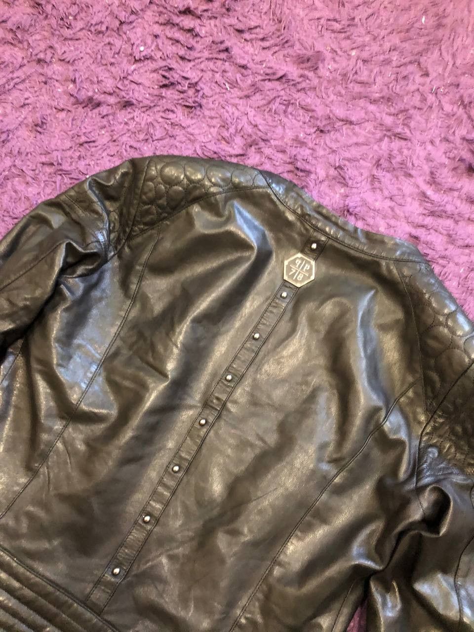 Philipp Plein Philipp Plein 's Black Leather Bomber Jacket Size US L / EU 52-54 / 3 - 20 Thumbnail