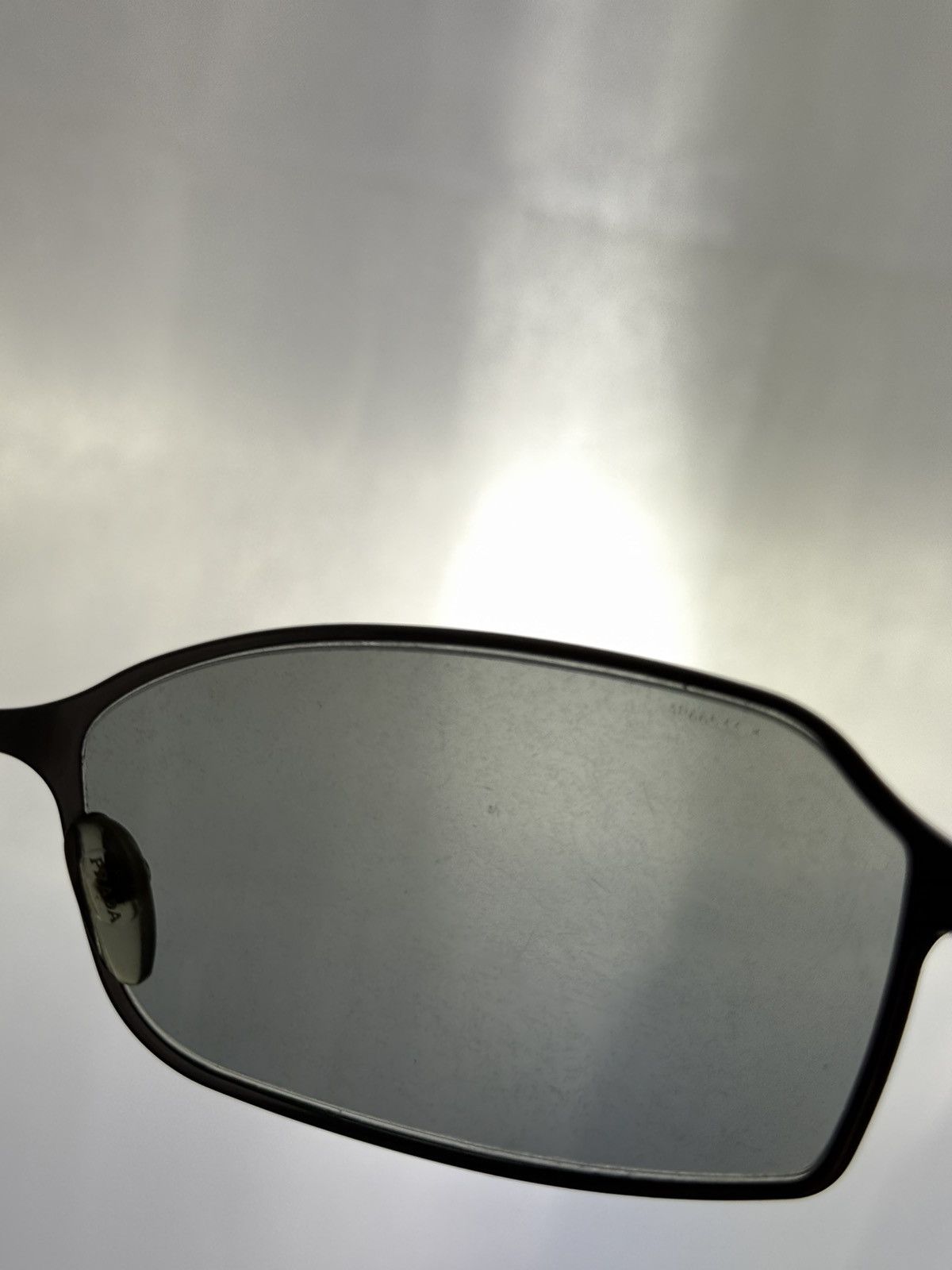 Prada Prada Sunglasses 2006 Vintage Black Grey Wrap Metal PR58GS Size ONE SIZE - 7 Thumbnail