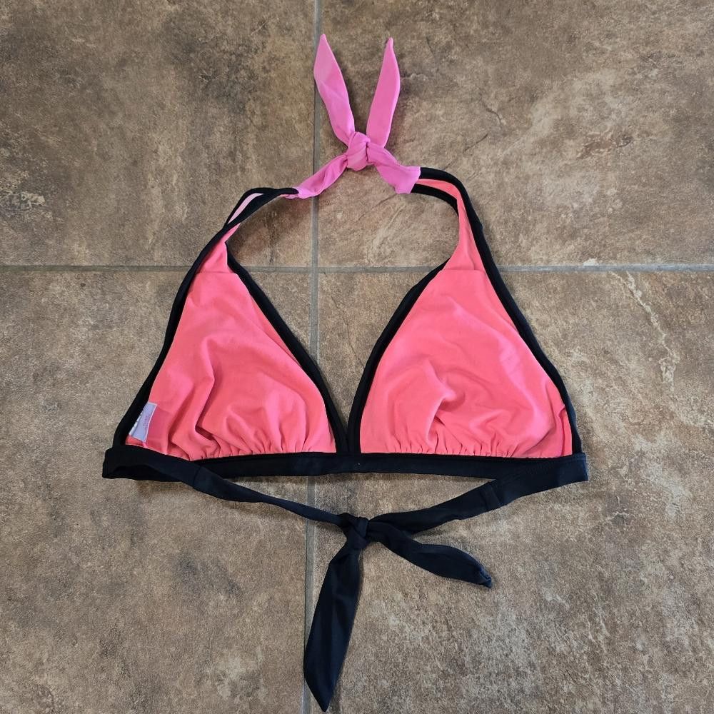 Designer Pink Black Lined XHLN Bikini Top Size ONE SIZE - 2 Thumbnail