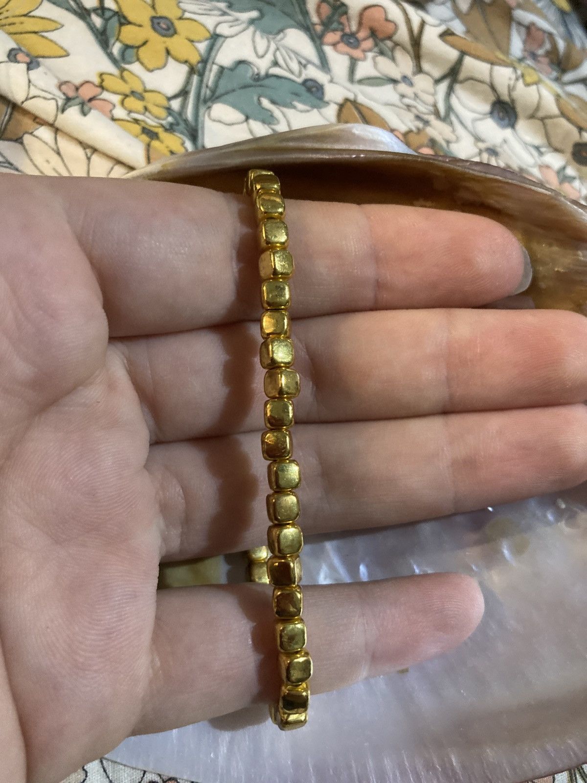 Other Yellow gold square beaded bracelet Size ONE SIZE - 2 Thumbnail