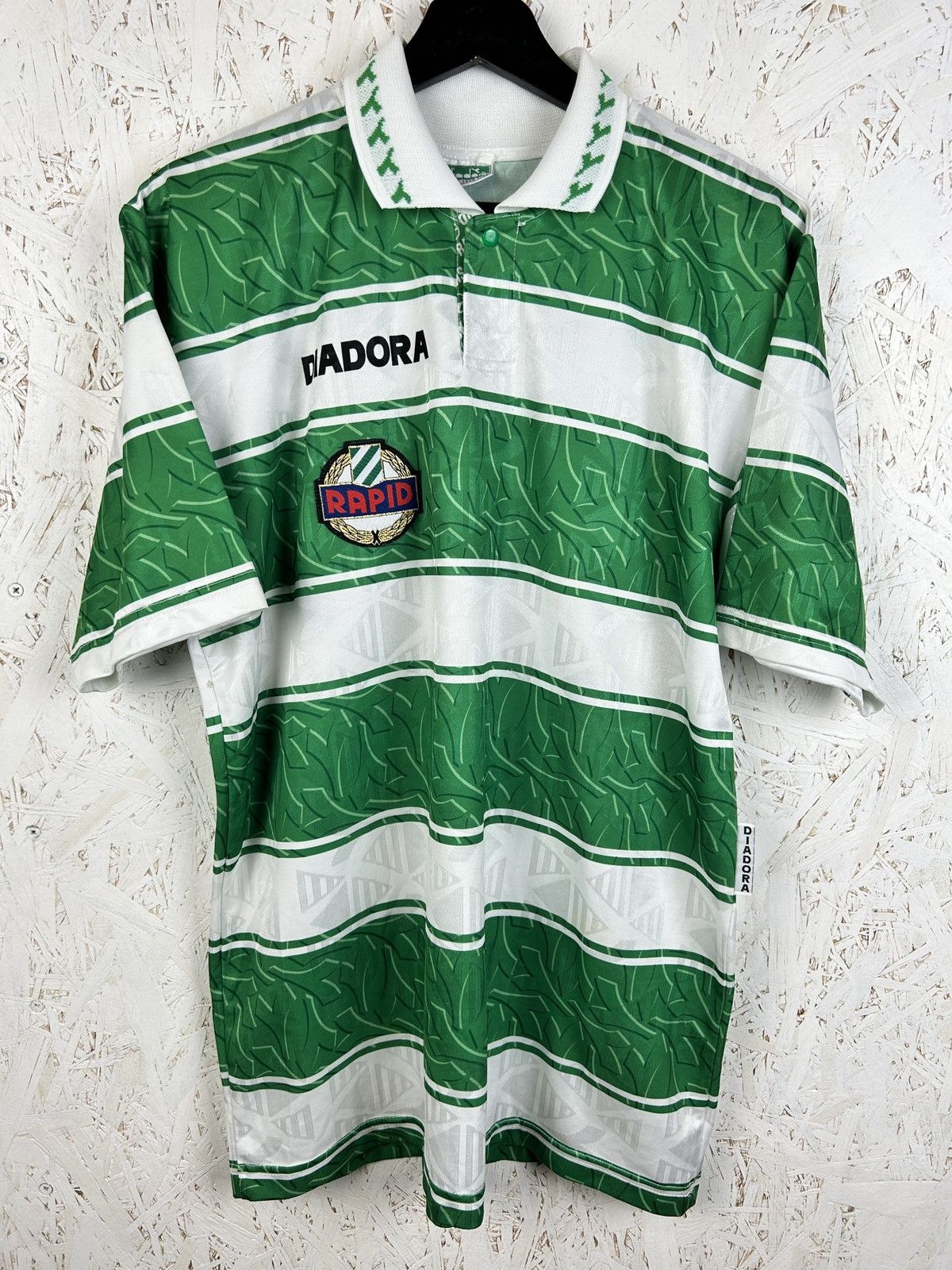 Diadora 90s Vintage Diadora SK Rapid Wien 1995/96 Home Kit Jersey Size US M / EU 48-50 / 2 - 1 Thumbnail