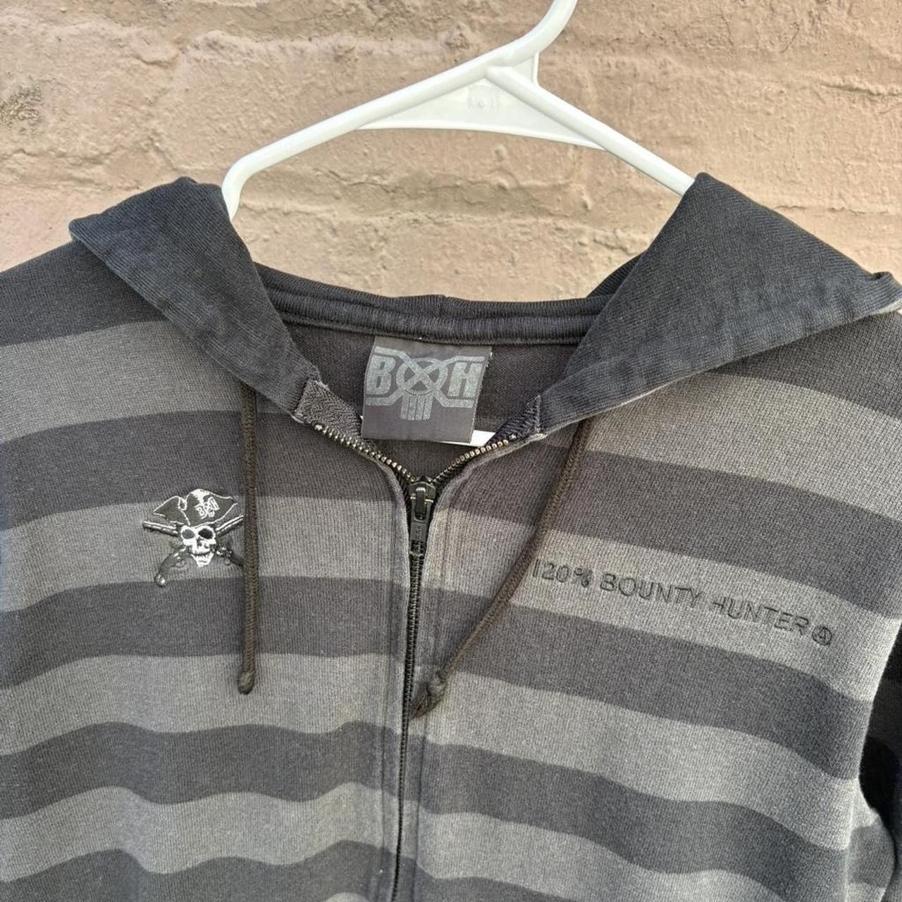 Bounty Hunter Bounty Hunter Black and Grey Striped Zip Hooded Sweatshirt Size US S / EU 44-46 / 1 - 3 Thumbnail