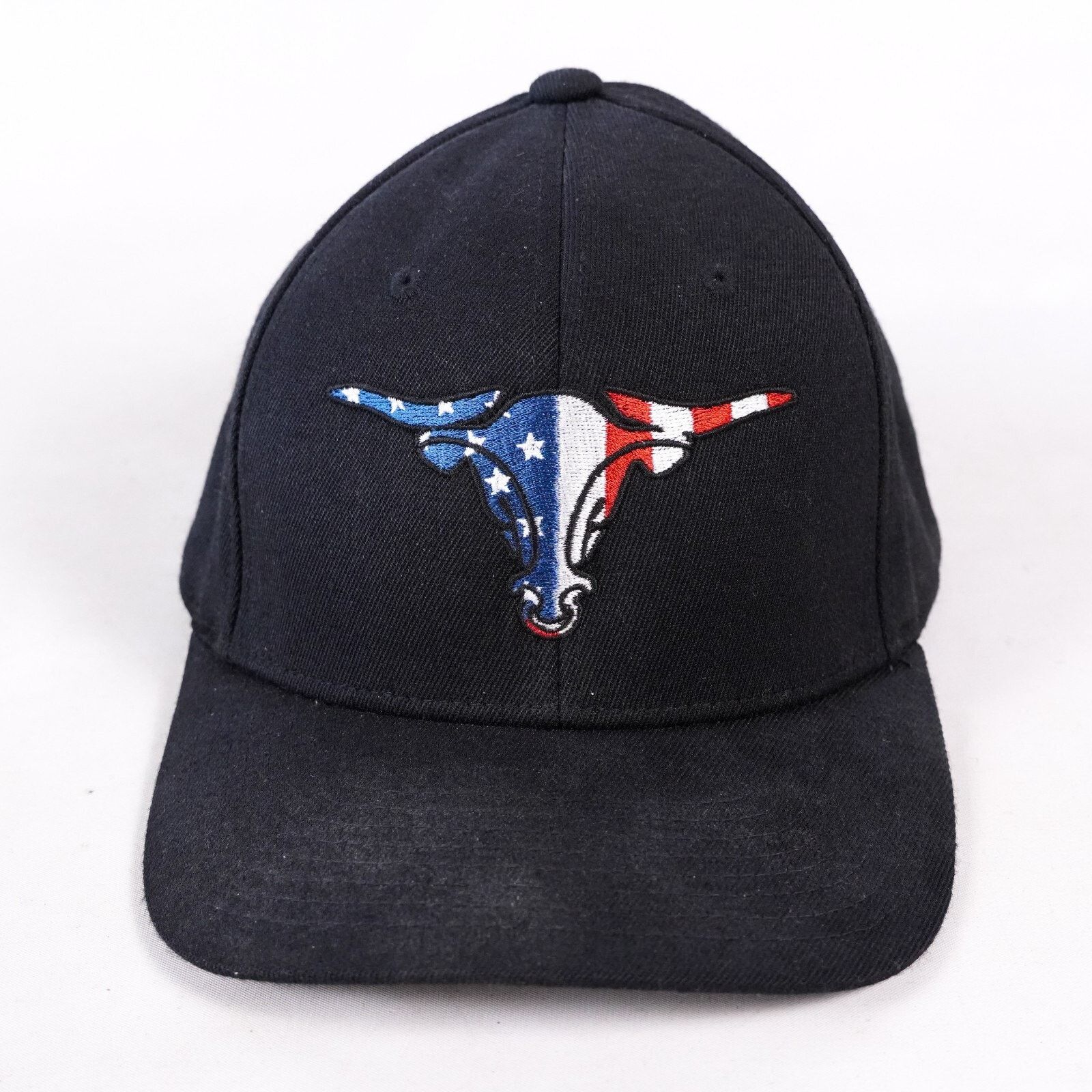 Other Flexfit USA American Flag Bull Cow Fit Baseball Hat Cap Blk Size ONE SIZE - 2 Thumbnail