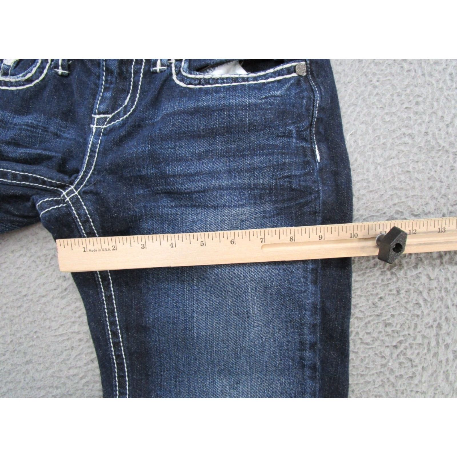 Vintage Maurices Y2K Women's Denim Capri Jeans Dark Wash Stretch Size 4 Blue Capri Jeans Womens Size 27" / US 4 / IT 40 - 6 Thumbnail