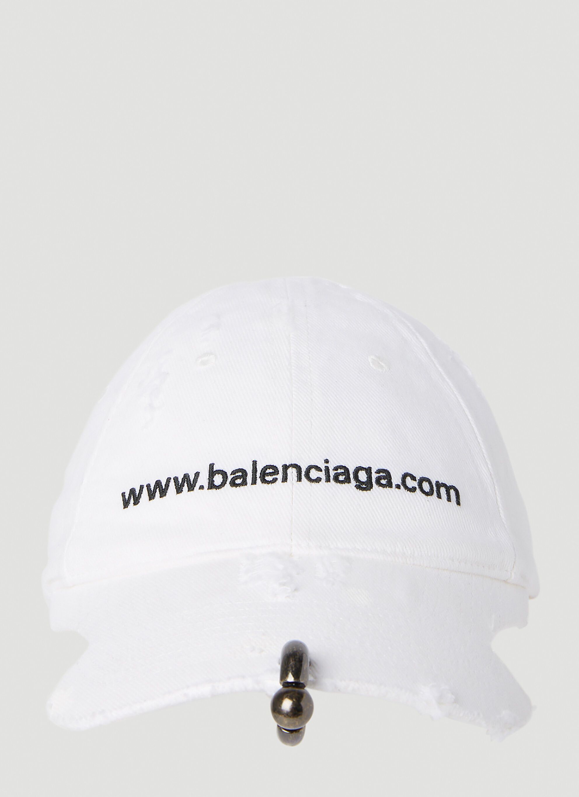 Balenciaga Pierced Website Baseball Cap in white Size ONE SIZE - 1 Thumbnail