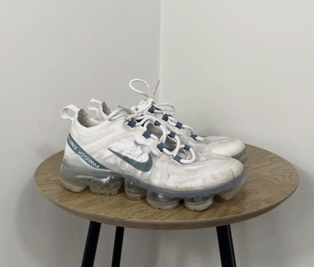 Nike Nike Air VaporMax White Teal Women's Hype Sneakers Shoes Size US 5.5 / IT 35.5 - 1 Thumbnail