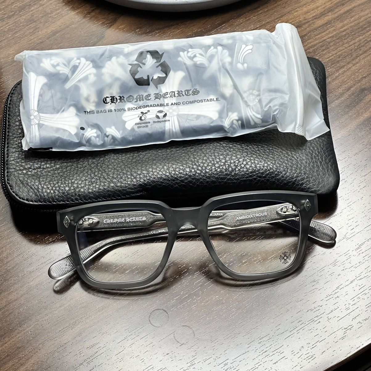 image of Chrome Hearts Ambidixtrous Glasses in Grey, Men's
