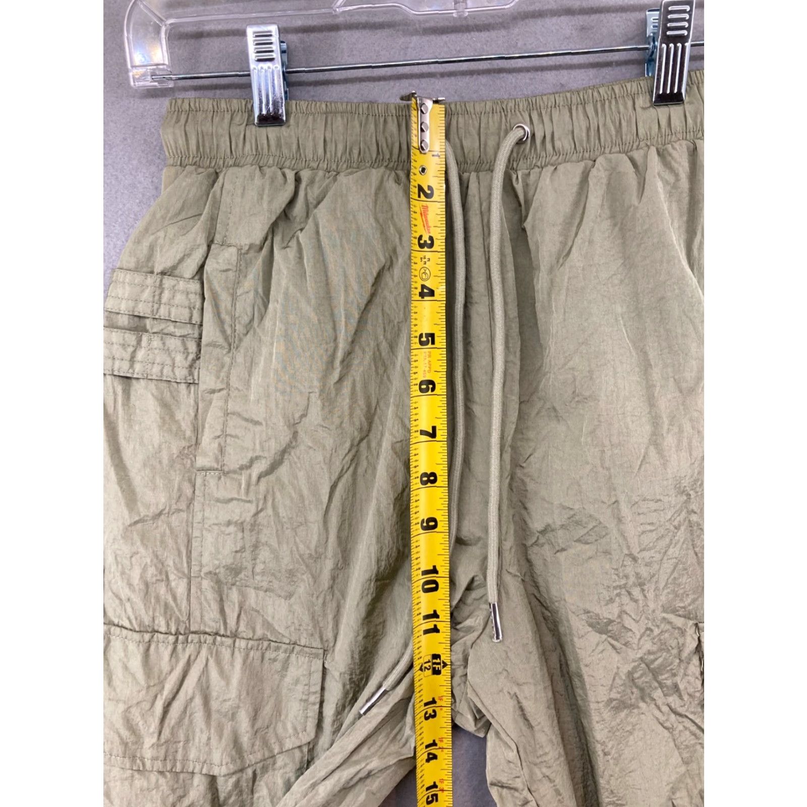 Forever 21 FOREVER 21 Womens Joggers Small Athletic Cargo Adjustable Waist - Green Nylon Slim Tapered Pants, Activewear, 27in Inseam, S Size 28" / US 6 / IT 42 - 4 Thumbnail