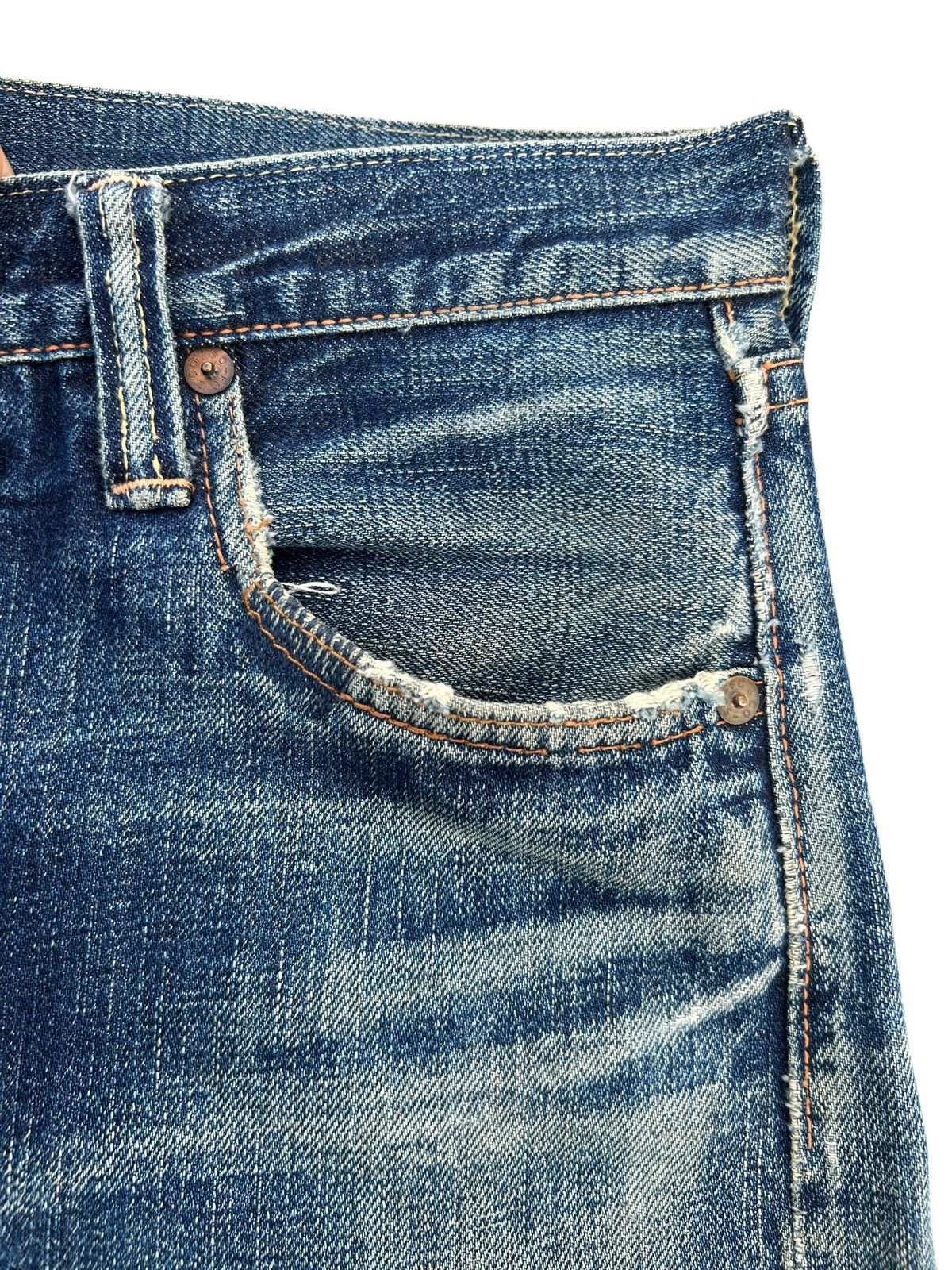 Kapital Vintage Full Count Selvedge Distressed Repair Denim Jeans Size US 30 / EU 46 - 7 Thumbnail