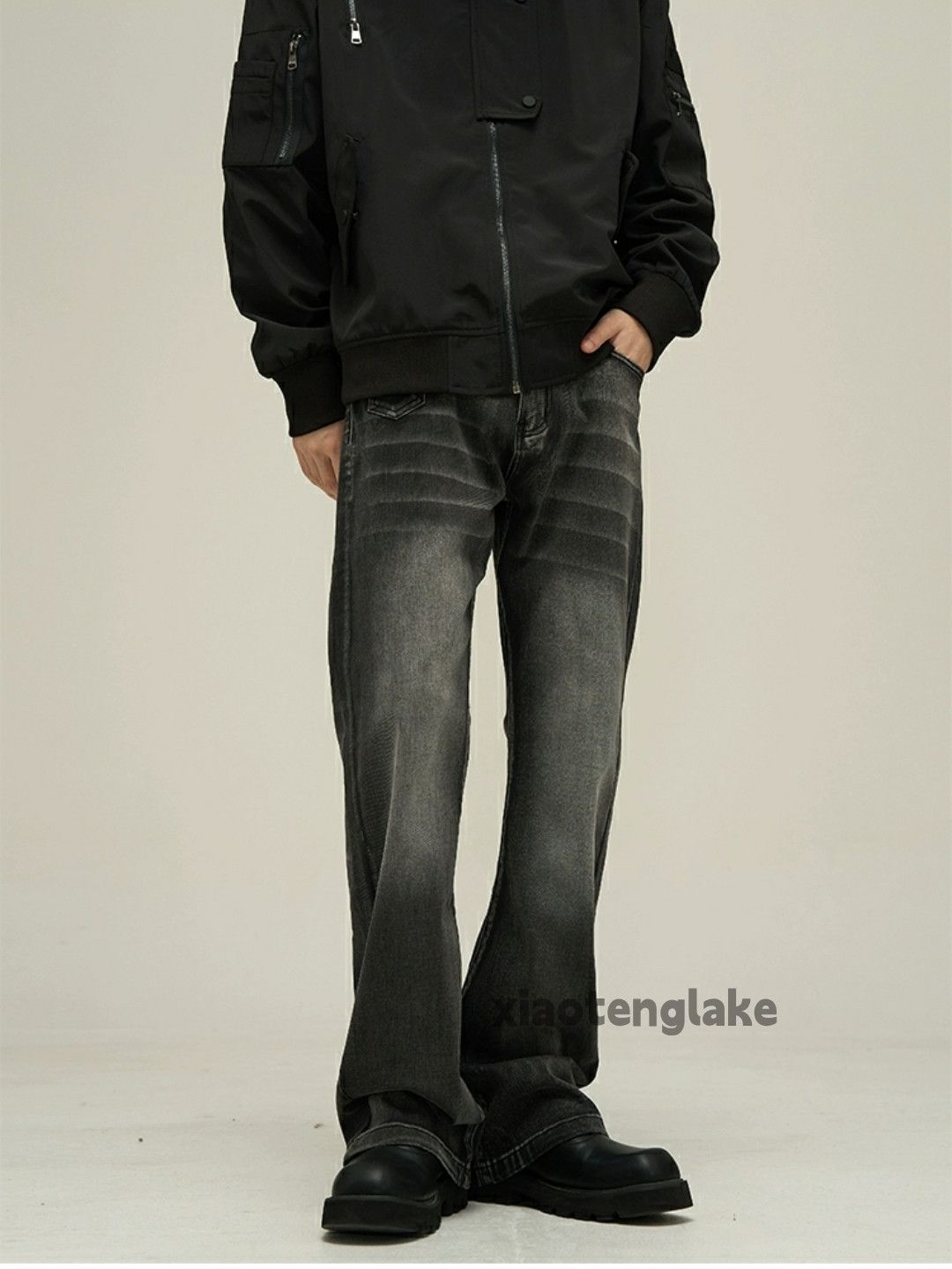 Jean × Vintage washed faded cleanfit yuppie bootcut flared jeans Size US 32 / EU 48 - 3 Thumbnail