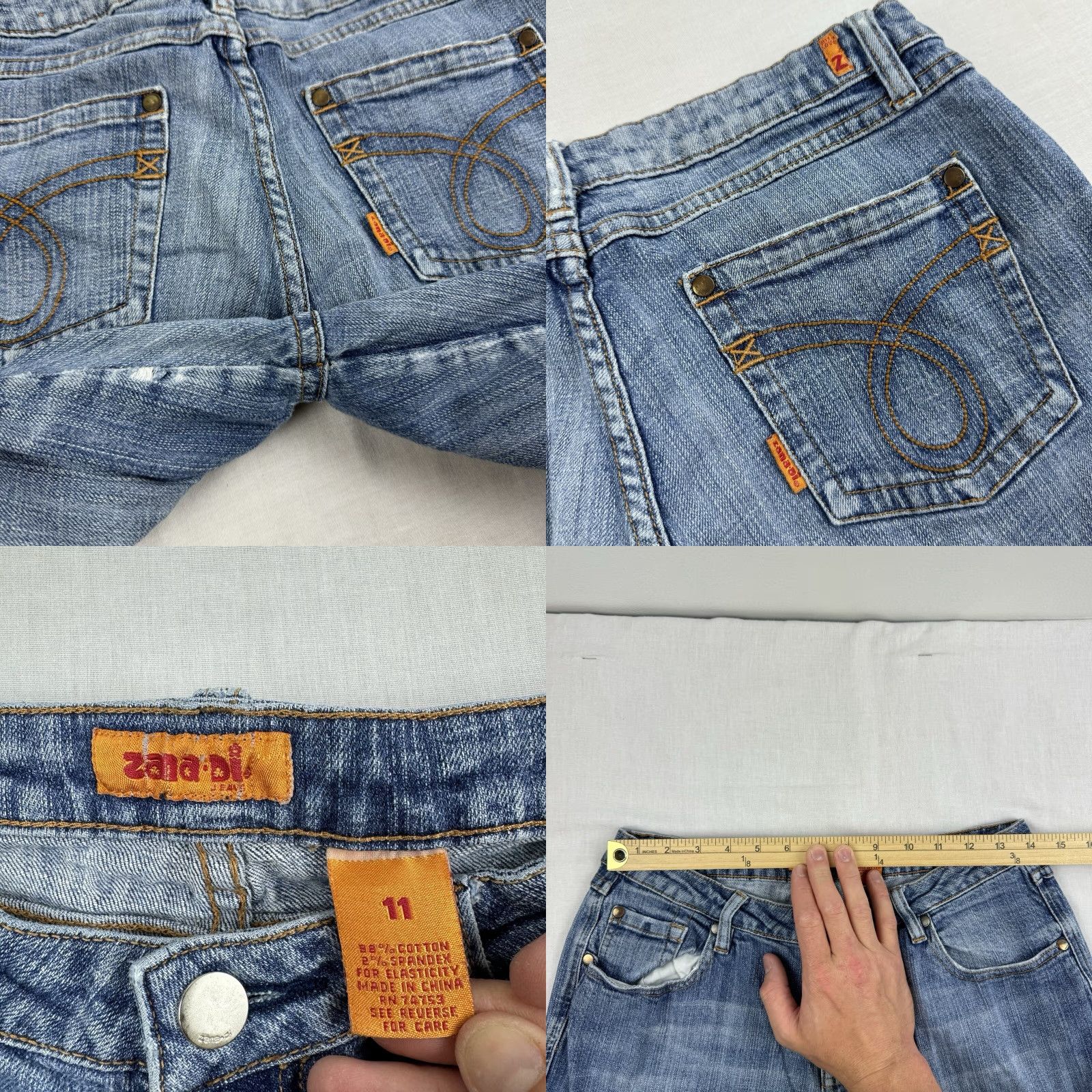 Denime VINTAGE Zana Di Jeans Womens 11 Blue Flared Hipster Grunge Punk Y2K Denim Pants Jeans Size 32" / US 10 / IT 46 - 8 Thumbnail