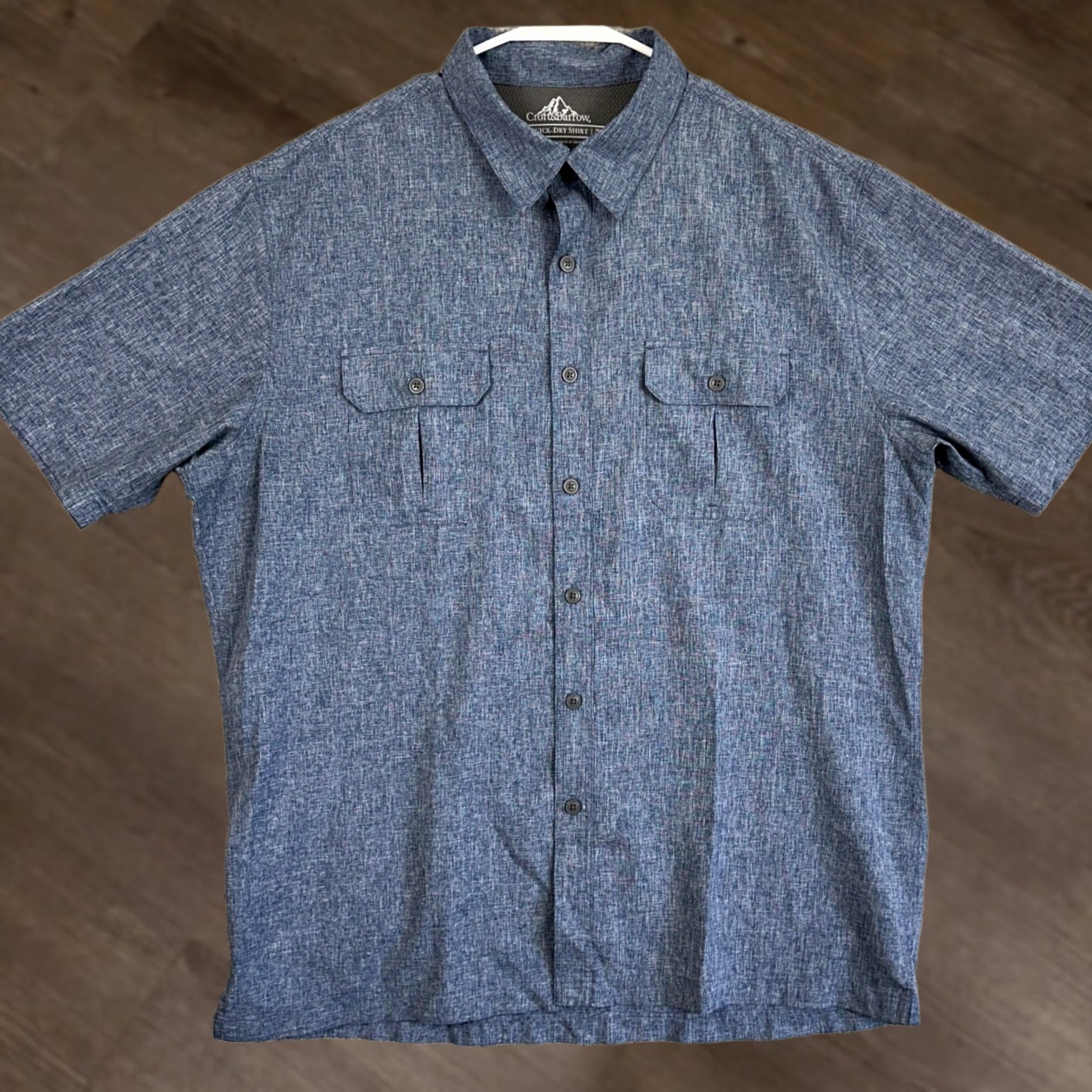 Croft & Barrow VINTAGE Croft Barrow Quick Dry Shirt Men Large Blue Hiking Button Up Flap Pocket Size US L / EU 52-54 / 3 - 1 Thumbnail