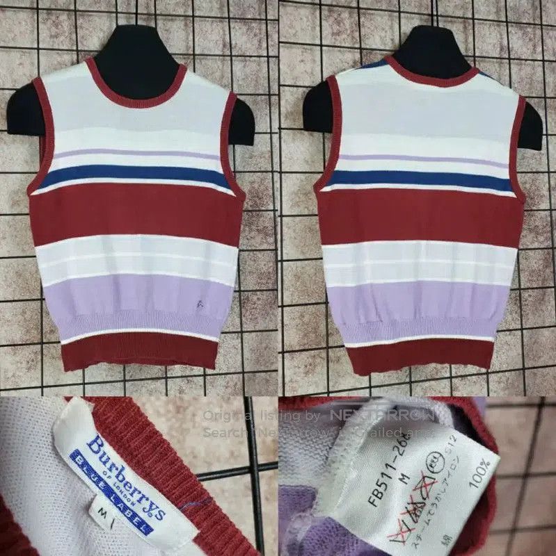 Burberry Summer Purple Knit Top with Embroidery.