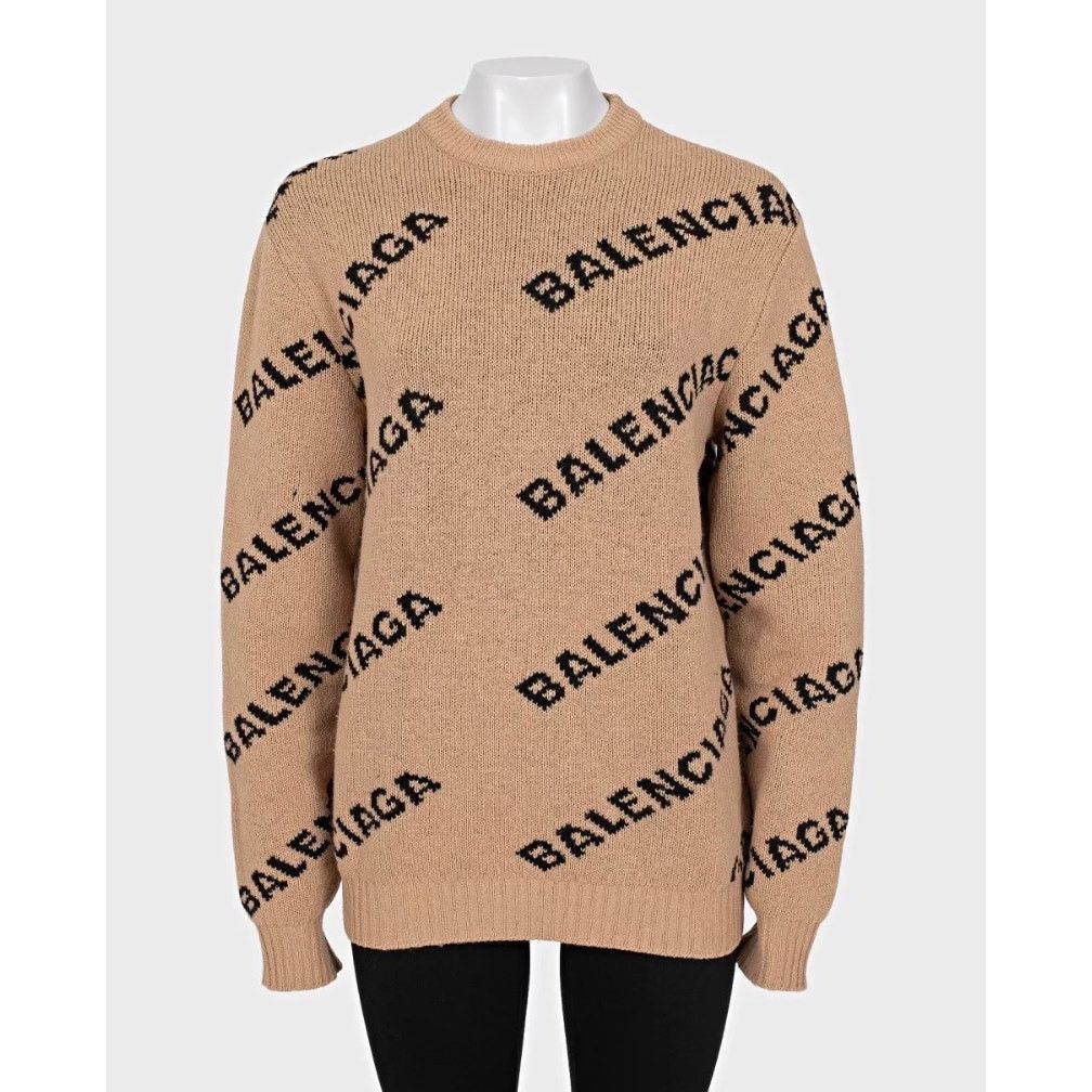 Balenciaga Balenciaga Brown Oversized Wool Sweater - Sz XS Size XS / US 0-2 / IT 36-38 - 1 Thumbnail