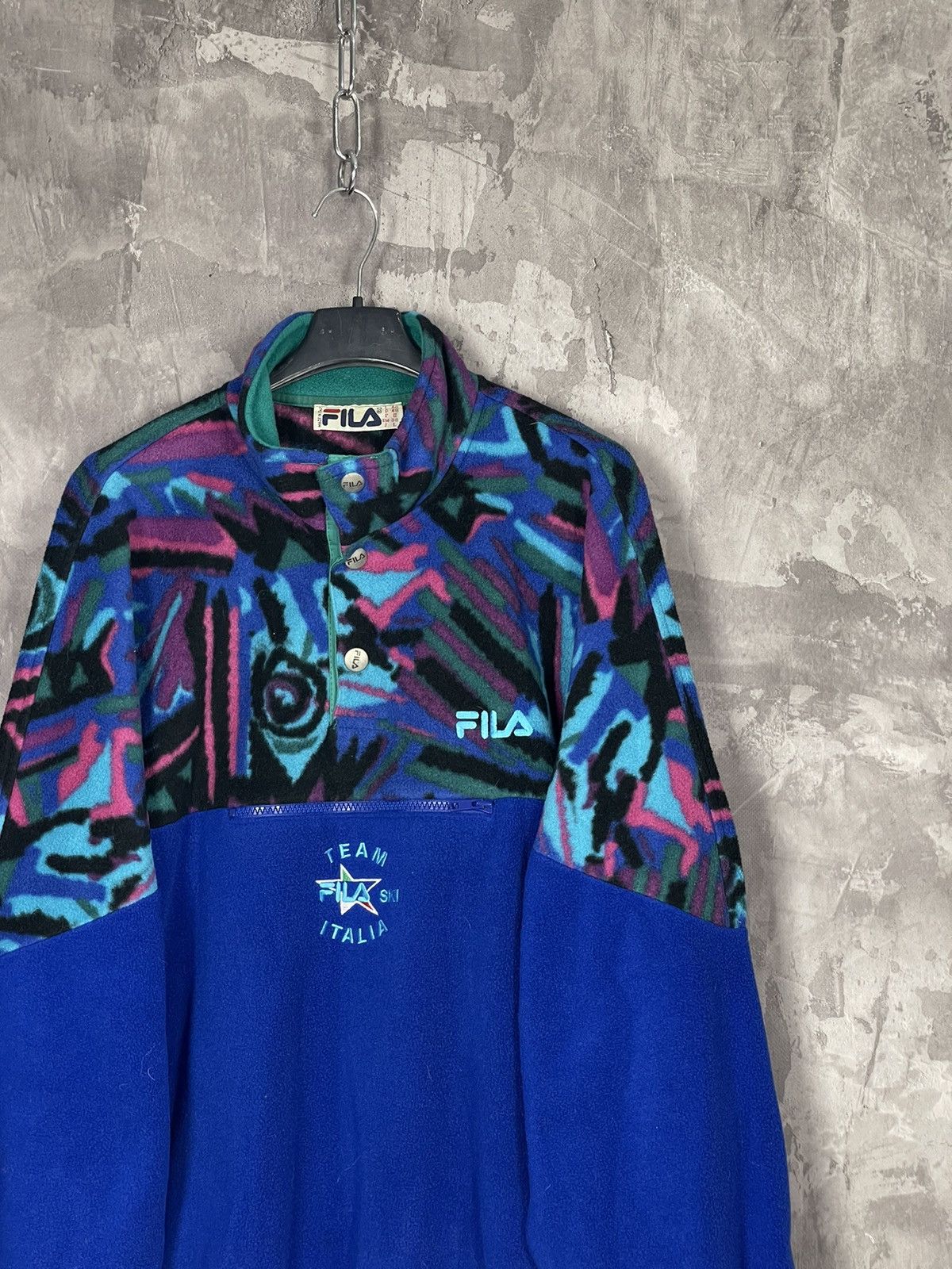 Fila × Vintage 🔥 RARE VTG 90s FILA ITALIA SKI TEAM OFFICIAL AZTEC FLEECE Size US L / EU 52-54 / 3 - 4 Thumbnail