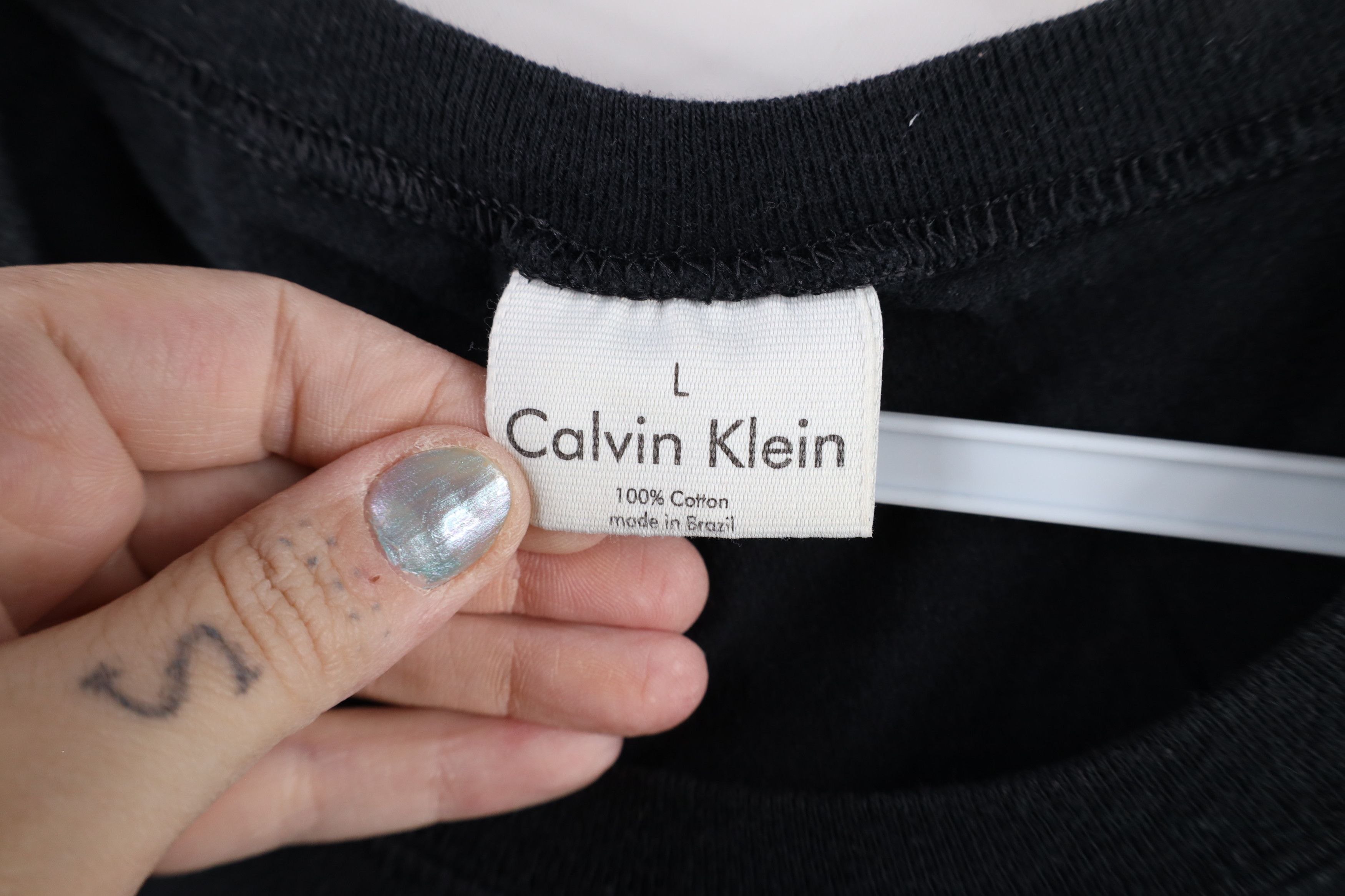 Calvin Klein × Vintage Vintage 90s Calvin Klein Short Sleeve T-Shirt Black Cotton Size US L / EU 52-54 / 3 - 5 Thumbnail