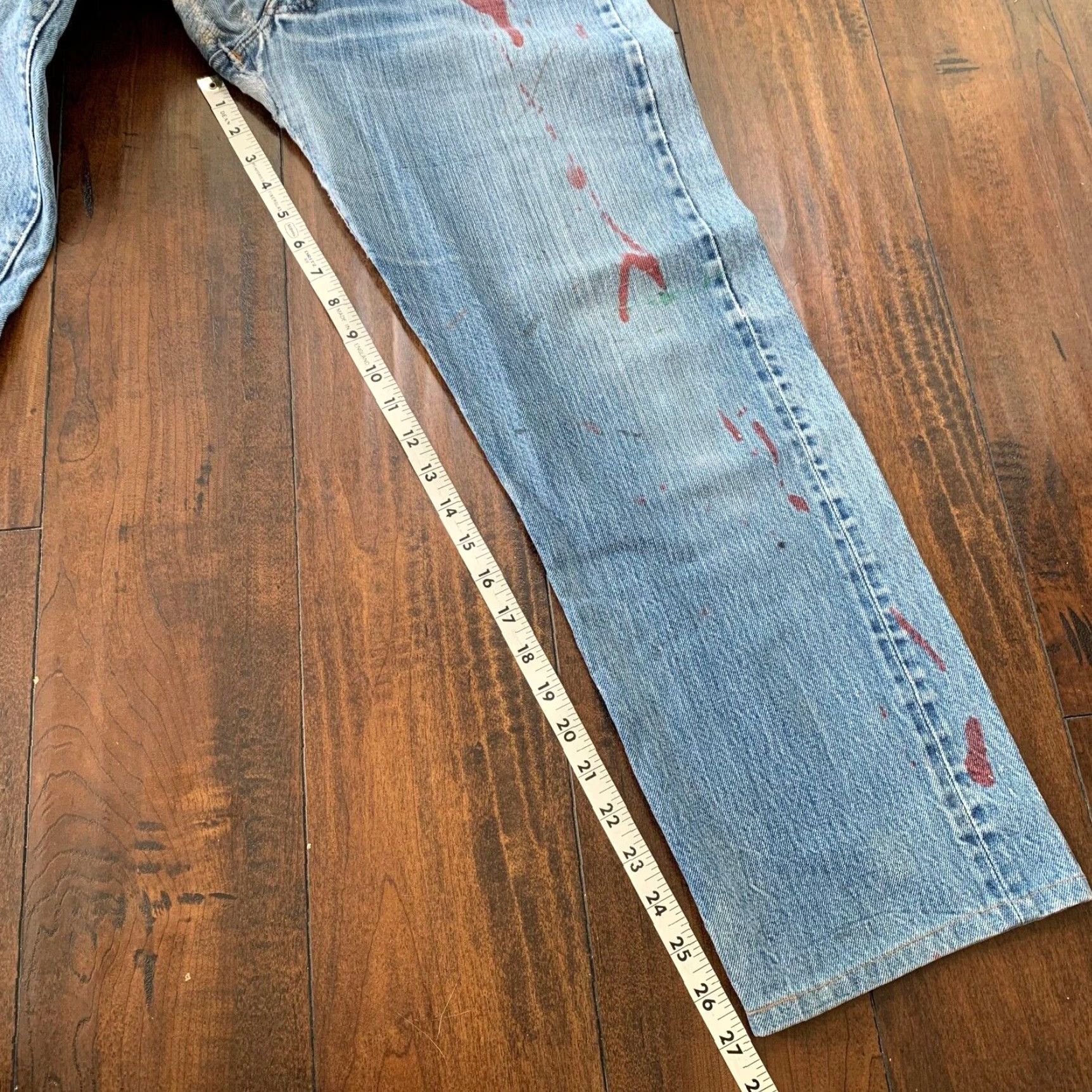 Levi's VINTAGE Levi's 501 XX Jeans Men's Straight Fit Denim 80s Redline USA 30x27, Distressed Classic, Cotton, Blue Size US 30 / EU 46 - 3 Thumbnail