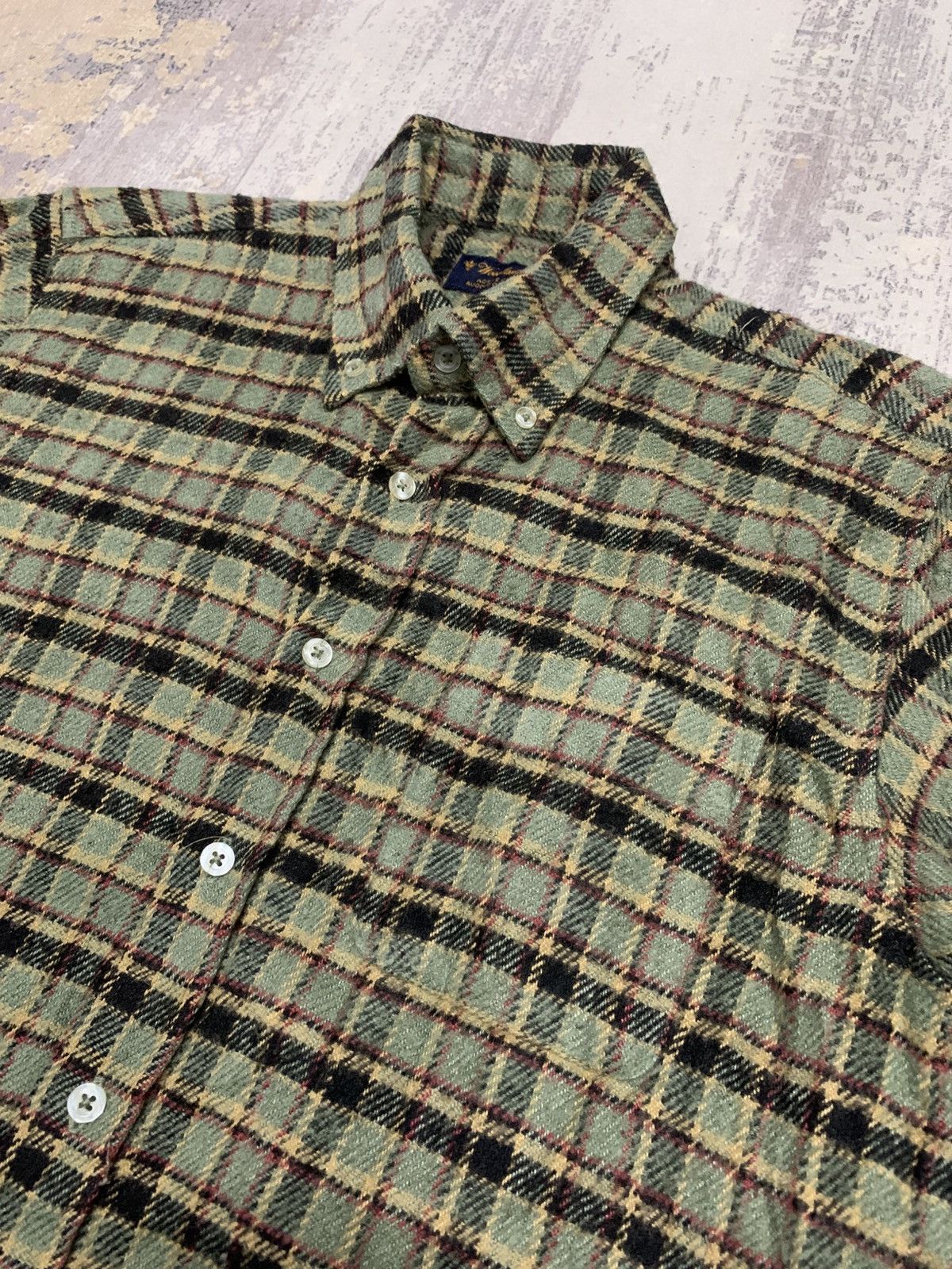 Flannel Vtg Woodland Village Wool Button Up Green Flannel Size US L / EU 52-54 / 3 - 5 Thumbnail