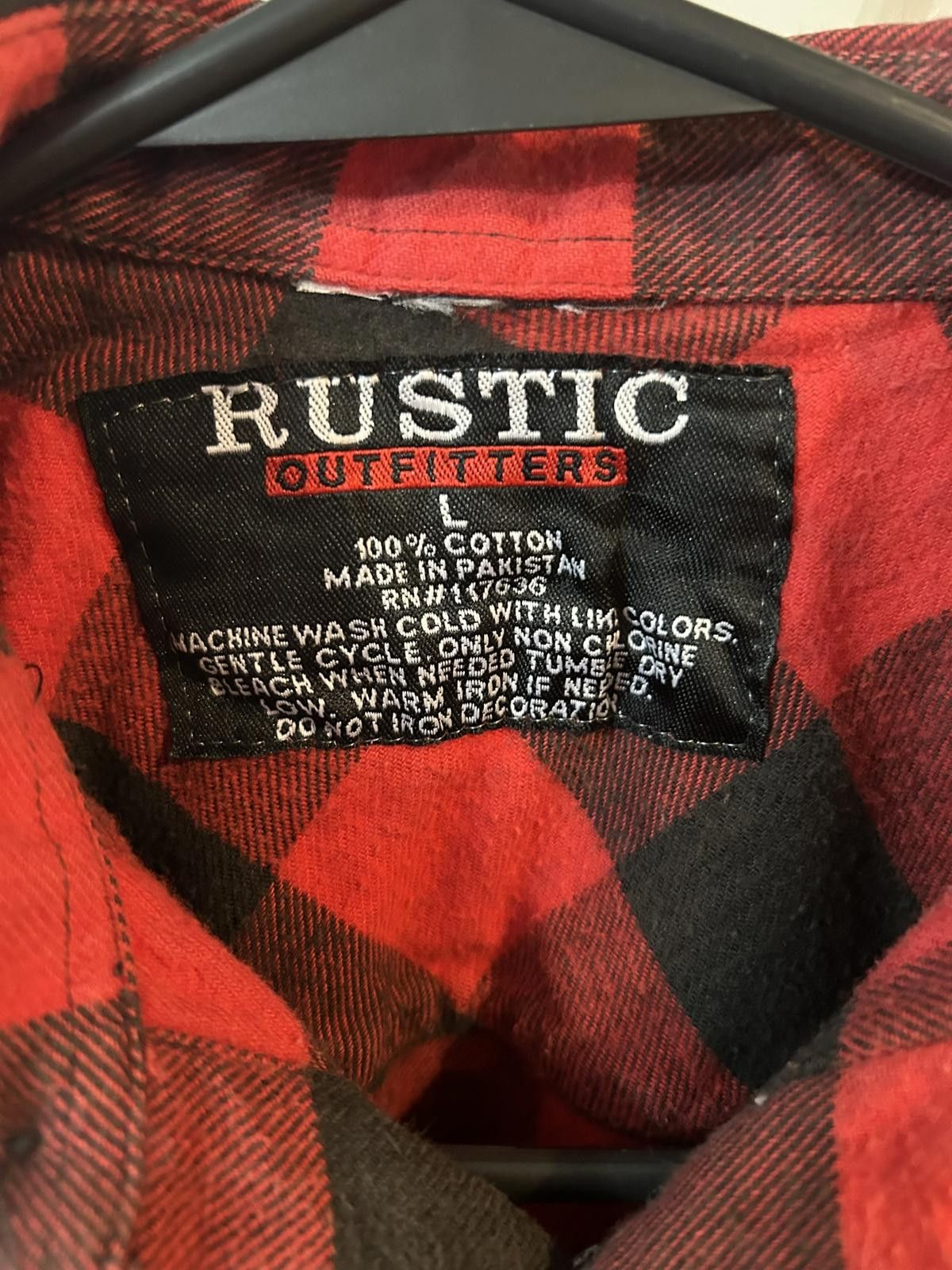 Other Rustic Outfitters Men's Red and Black Plaid Flannel Shirt Size US L / EU 52-54 / 3 - 2 Thumbnail