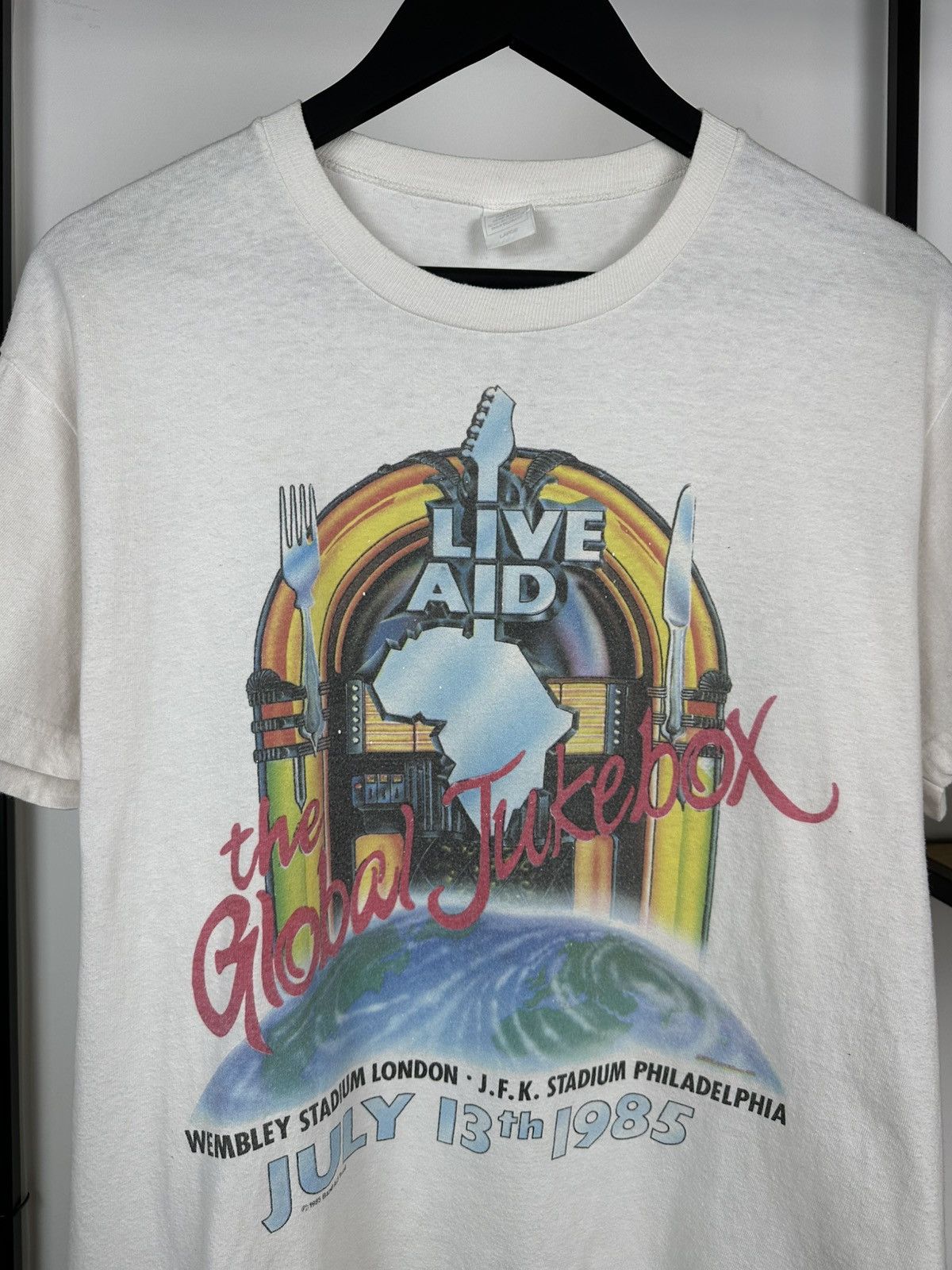 Other Live Aid 1985 The Global Jukebox T Shirt Vintage Concert L Size US L / EU 52-54 / 3 - 4 Thumbnail