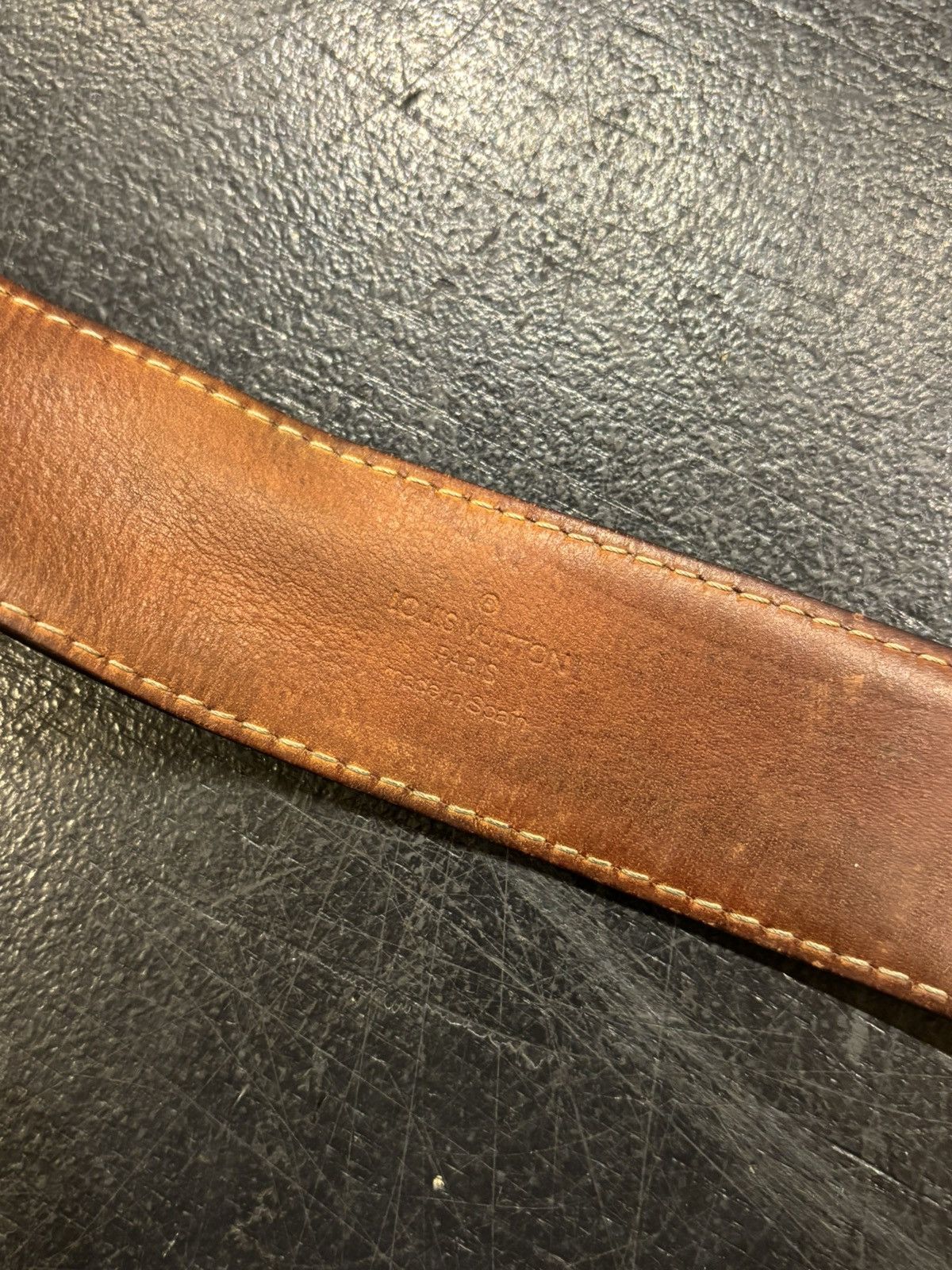 Louis Vuitton Louis Vuitton Square Buckle Damier Belt - Brown Size 36 - 9 Thumbnail