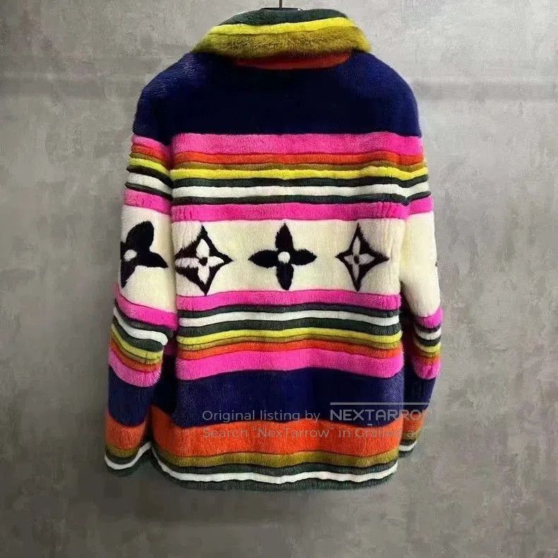Louis Vuitton Louis Vuitton Multi-Stripe Logo Fur Jacket. Size US L / EU 52-54 / 3 - 5 Thumbnail