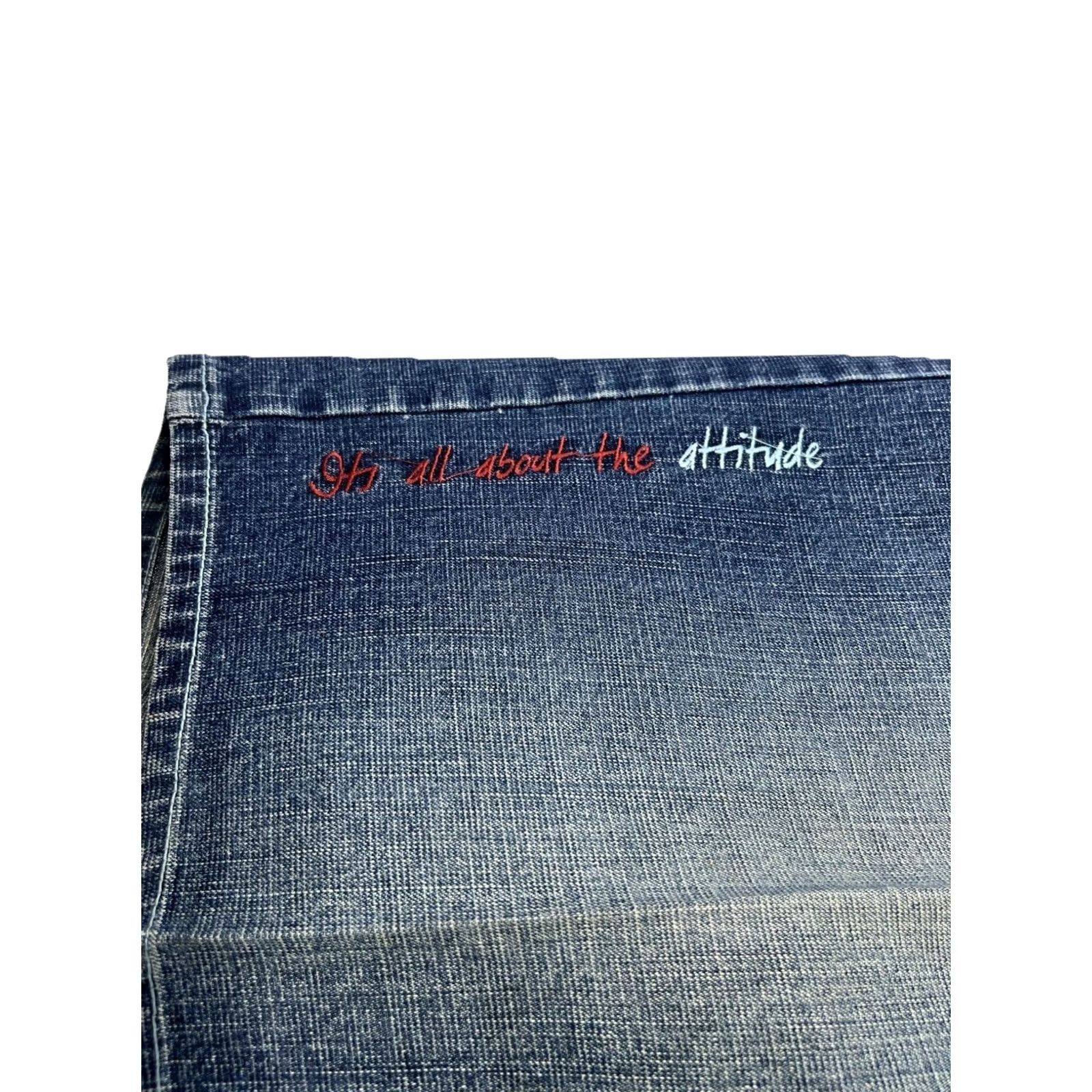 Vintage VINTAGE Attitude Y2K Baggy Denim Shorts Mens 38 Jorts Embroidered Hip Hop Streetwear Casual Distressed Cargo Pockets Size US 38 / EU 54 - 5 Thumbnail