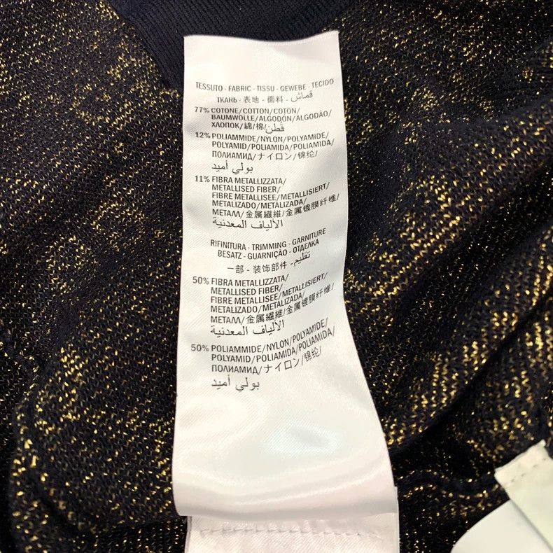 Gucci Gucci Black and gold color matching V-neck cotton knitted c Size US M / EU 48-50 / 2 - 7 Thumbnail