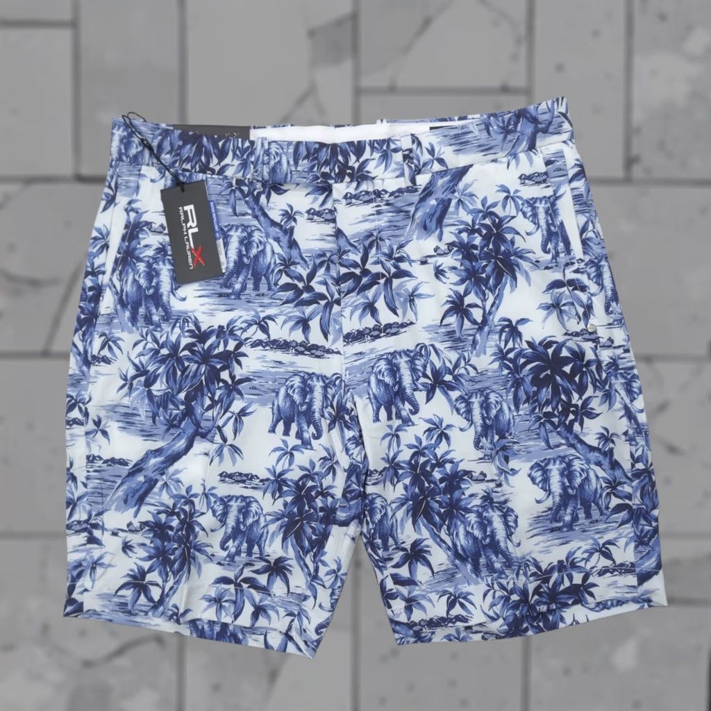 RLX Ralph Lauren RLX Ralph Lauren Golf Shorts 9" Classic Fit Elephant Safari White Blue Size 38 Men Summer Chino Pockets Stretch Size US 38 / EU 54 - 1 Thumbnail