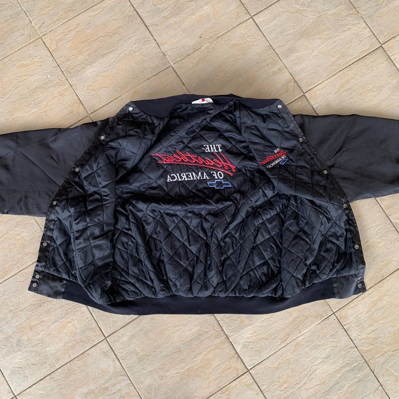 Chevrolet Vintage 90s MADE IN USA CHEVROLET Backhit Varsity Jacket Size US XXL / EU 58 / 5 - 5 Thumbnail