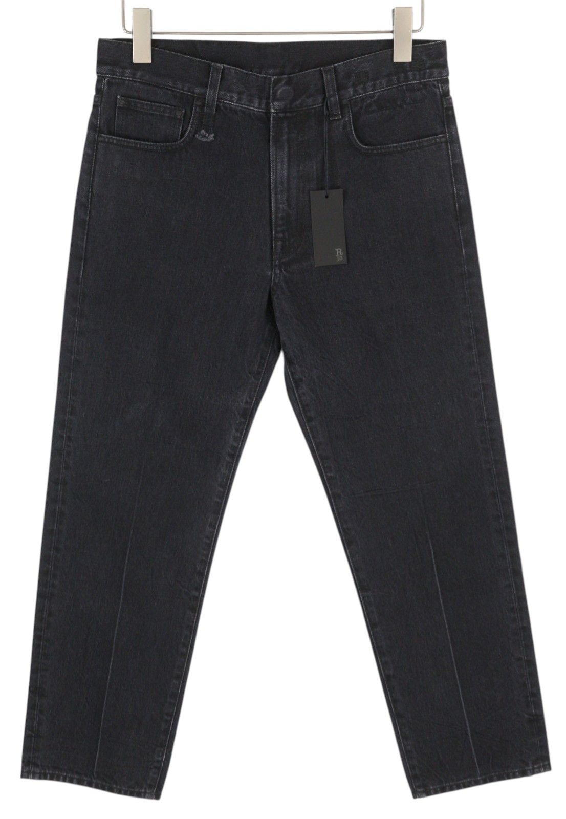 R13 SLIM BF 27 Onyx Black Ankle Cropped Zip Fly Denim 85807 Size 27" / US 4 / IT 40 - 1 Thumbnail