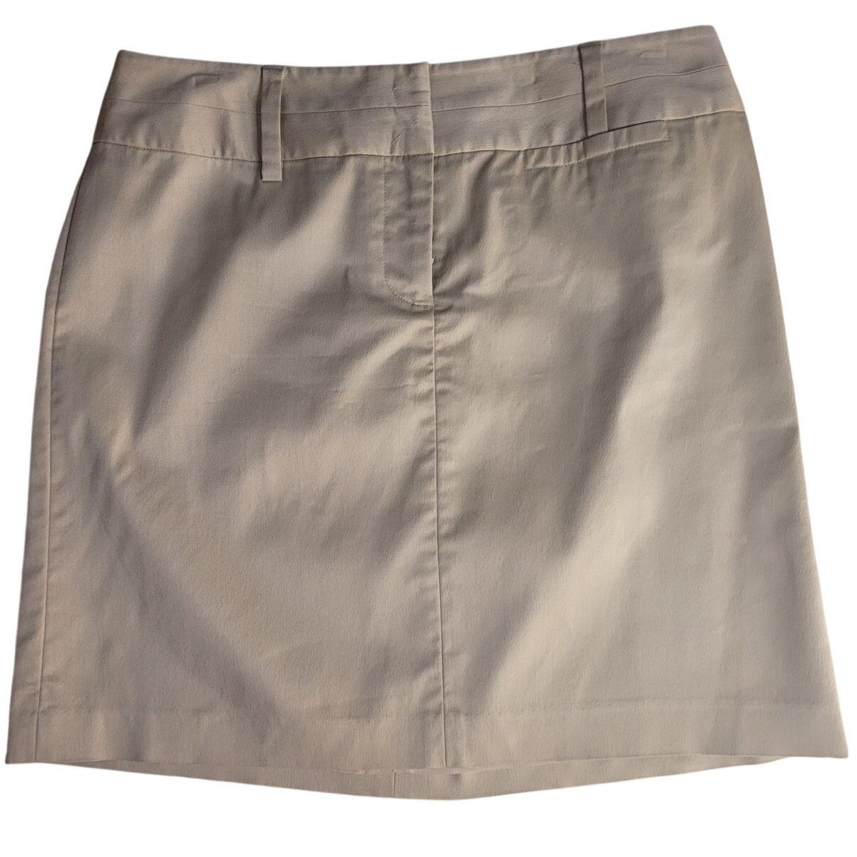 Ann Taylor Ann Taylor Tan Skirt Chino Style Faux Pocket Beltloops Sz 10 Size 32" / US 10 / IT 46 - 4 Thumbnail