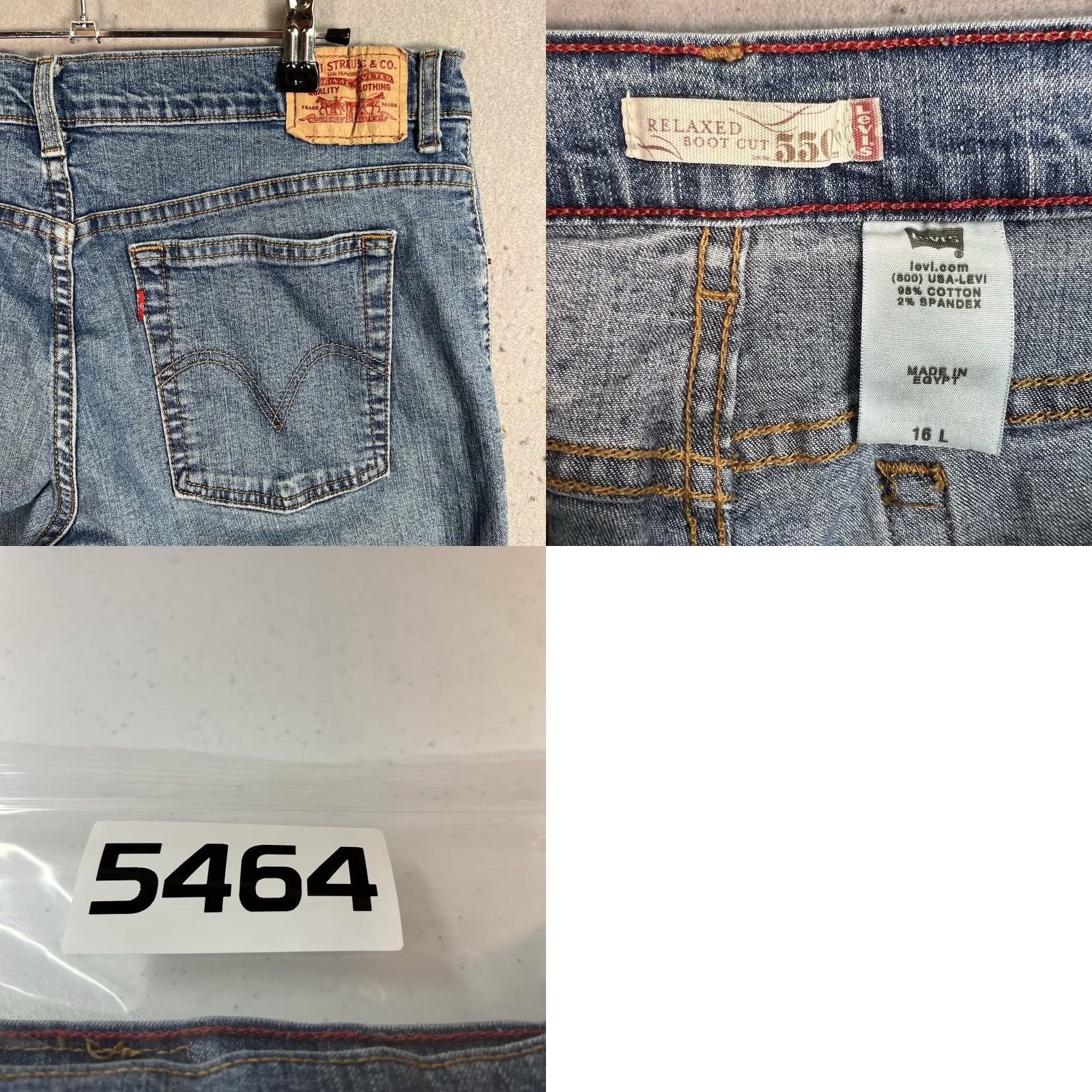 Levi's VINTAGE Levis 550 Jeans 16 L Blue Denim Relaxed Boot Cut Light Wash Womens Size 38" / US 16 / IT 52 - 8 Thumbnail
