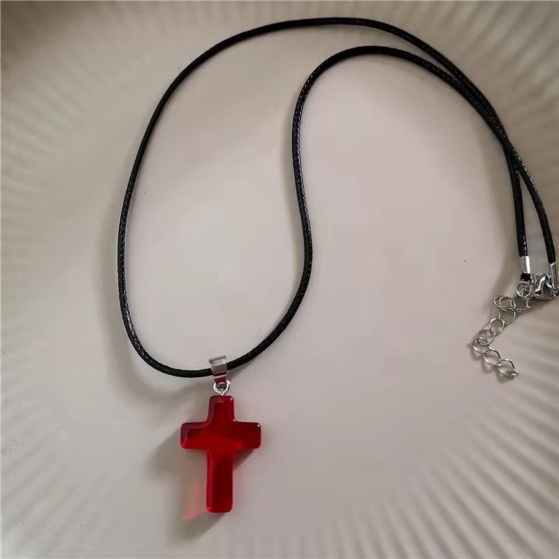 Japanese Brand Red Cross Necklace Size ONE SIZE - 2 Thumbnail