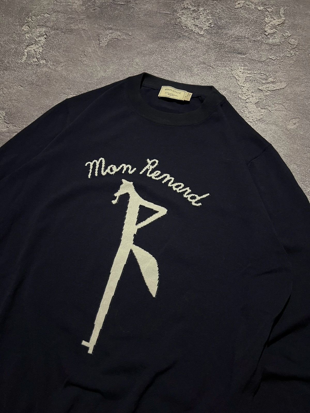 Maison Kitsune Maison Kitsune Vintage Knit Logo Sweater Streetwear Size US L / EU 52-54 / 3 - 2 Thumbnail