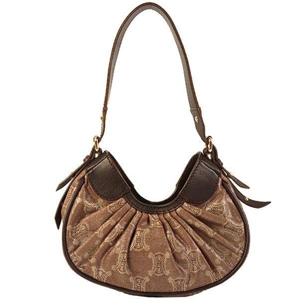 image of Celine Paris Macadam Pattern Top Handle Bag Brown, Women's