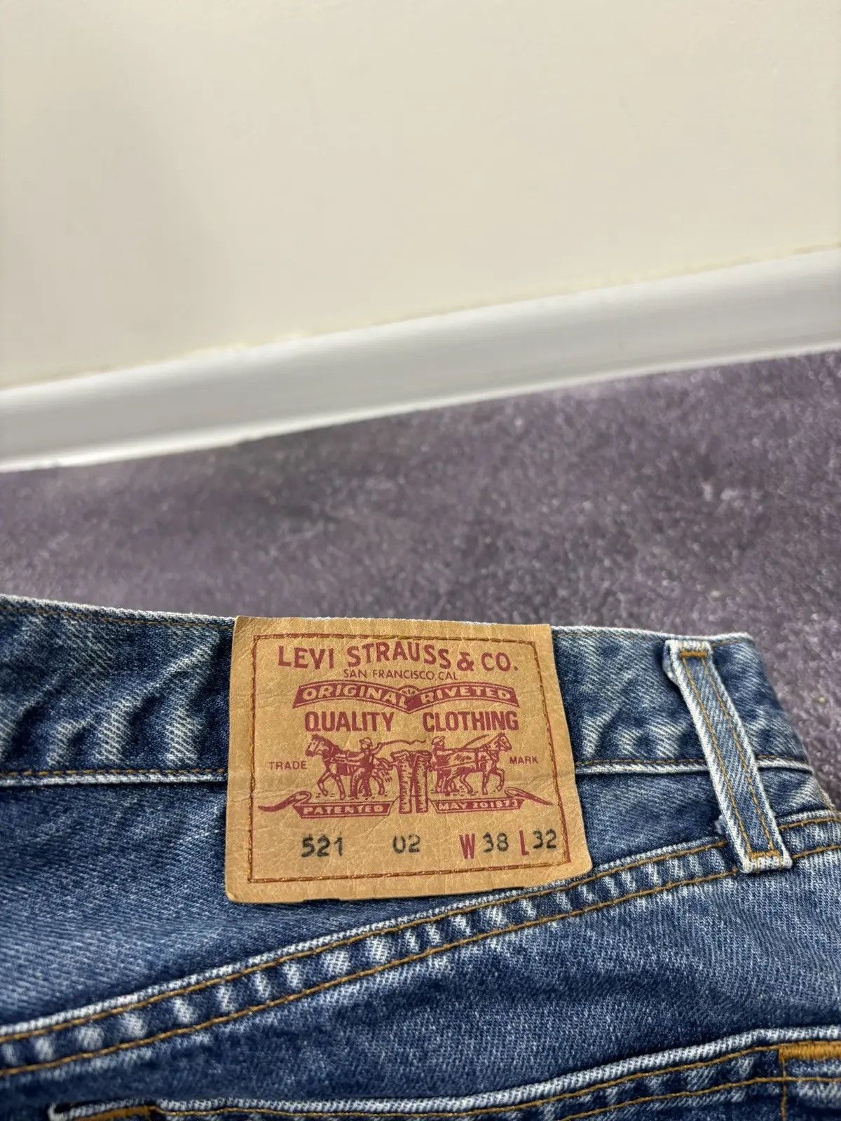 Levi's × Vintage Vintage 90s Levi's 521 American Blue Denim Baggy Jeans Size US 38 / EU 54 - 7 Thumbnail