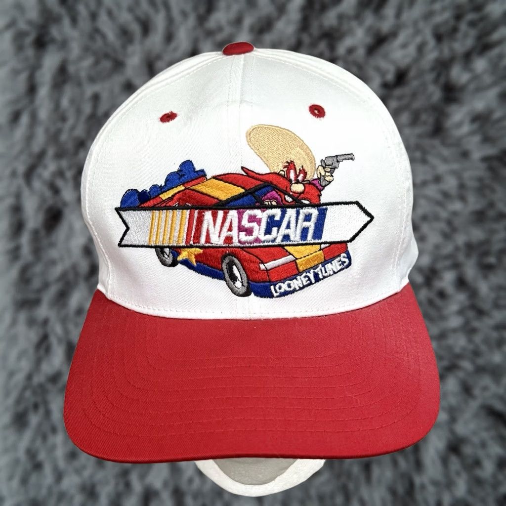 Vintage VINTAGE Looney Tunes Nascar Hat Adult 90s Racing Snapback Cap Sport Yosemite Sam Size ONE SIZE - 1 Thumbnail