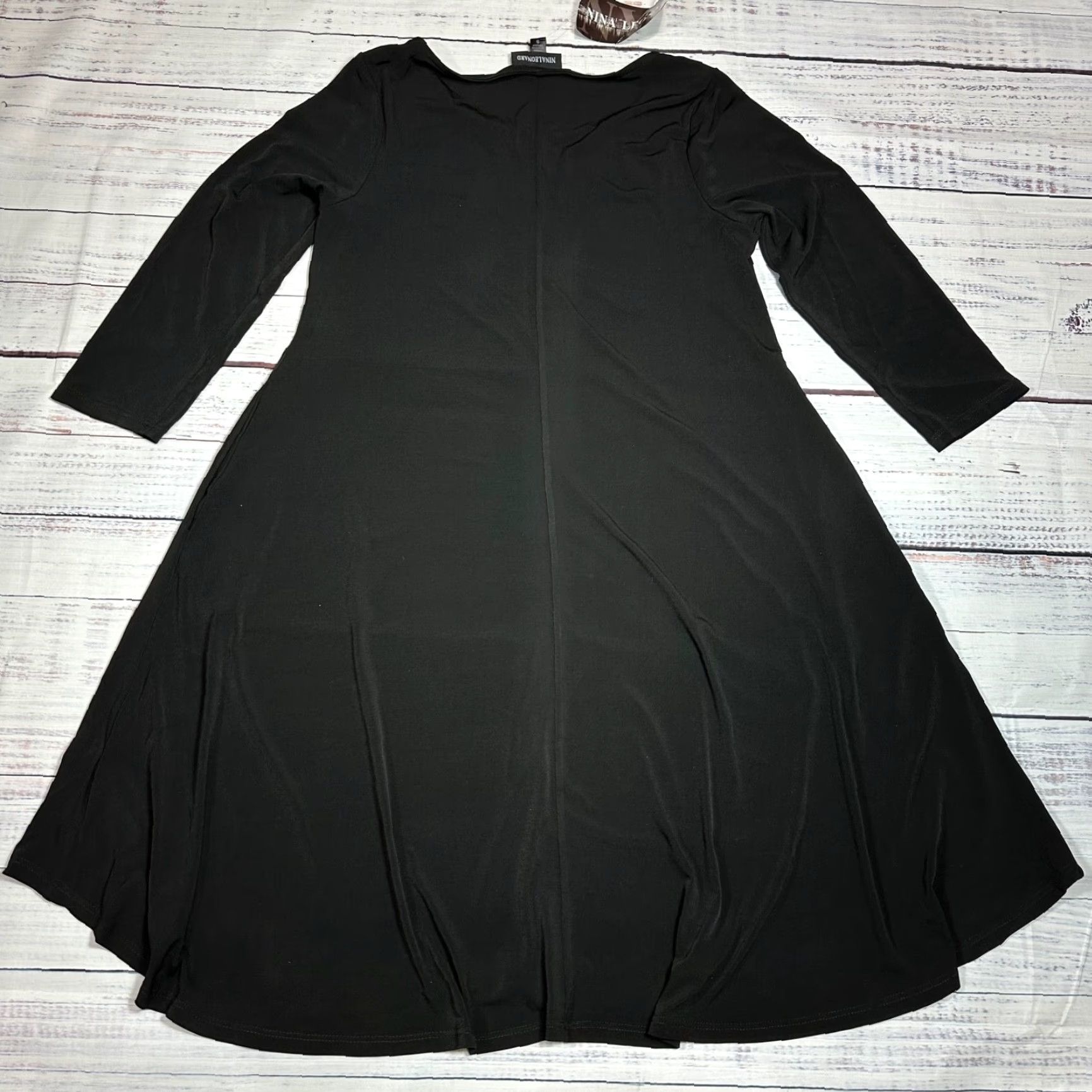 Vintage Nina Leonard Dress Knee Length Fit & Flare Black Size S Women Ladies Short Sleeve Not applicable? Size S / US 4 / IT 40 - 5 Thumbnail