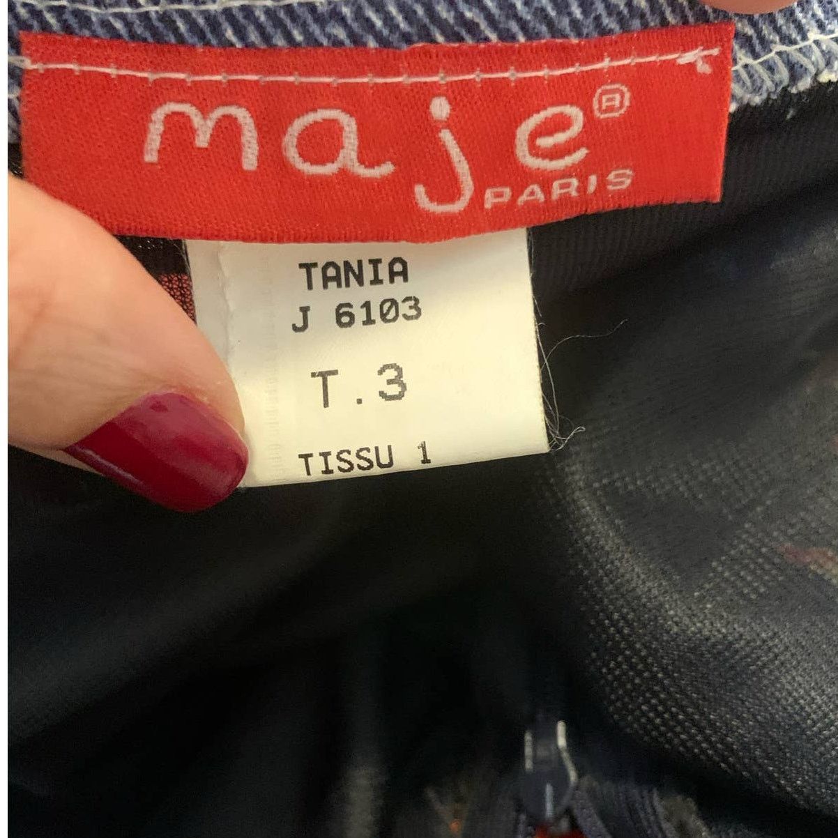 Maje Maje Paris black red floral ruffled skirt size 3- Small Size 32" / US 10 / IT 46 - 3 Thumbnail