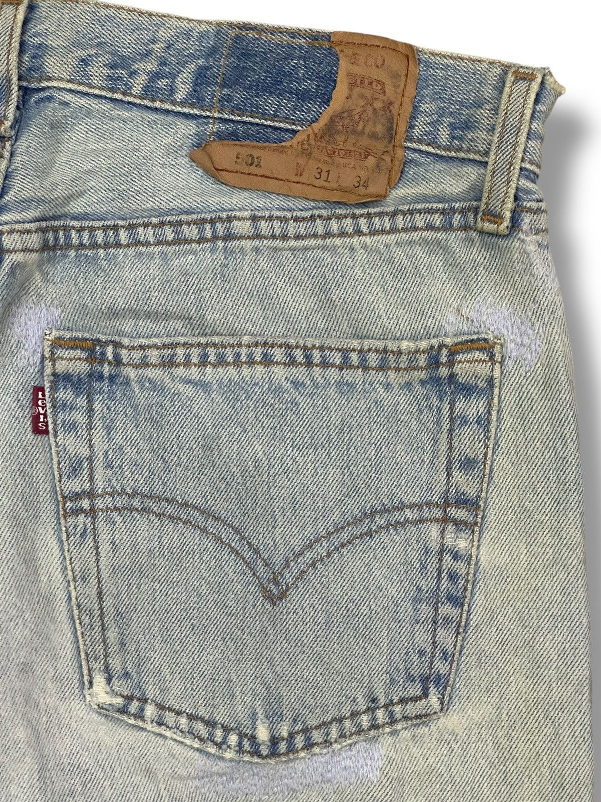 Levi's Vintage Levi’s 501 Straight Distressed Ripped Jeans & Faded Size US 31 - 8 Thumbnail