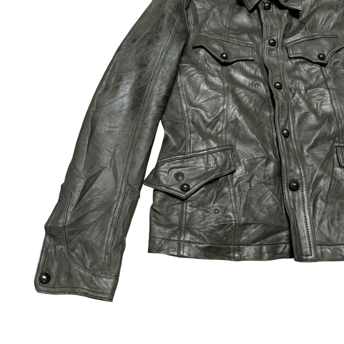 Le Grande Bleu (L.G.B.) Reilabo x Nicole Club Military Leather Jacket Size US M / EU 48-50 / 2 - 8 Thumbnail