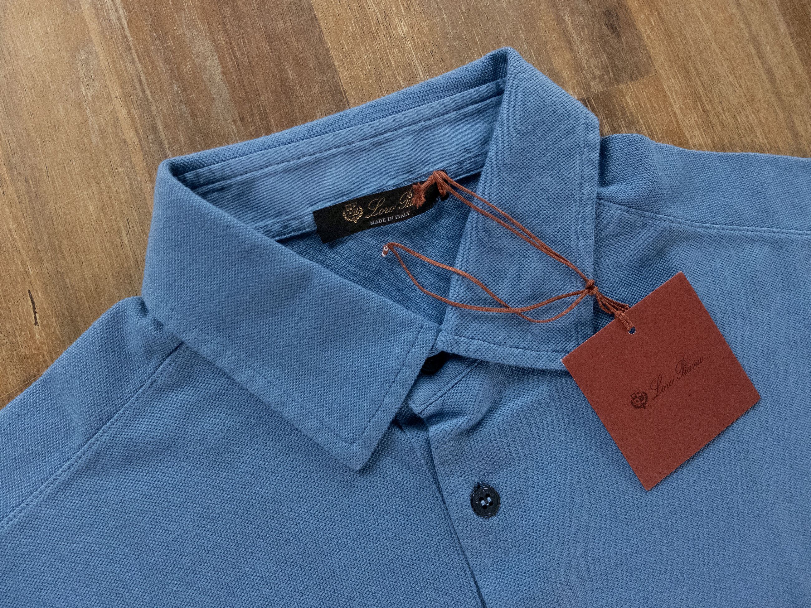 Loro Piana LORO PIANA blue pique cotton polo shirt Medium NWT Size US M / EU 48-50 / 2 - 3 Thumbnail
