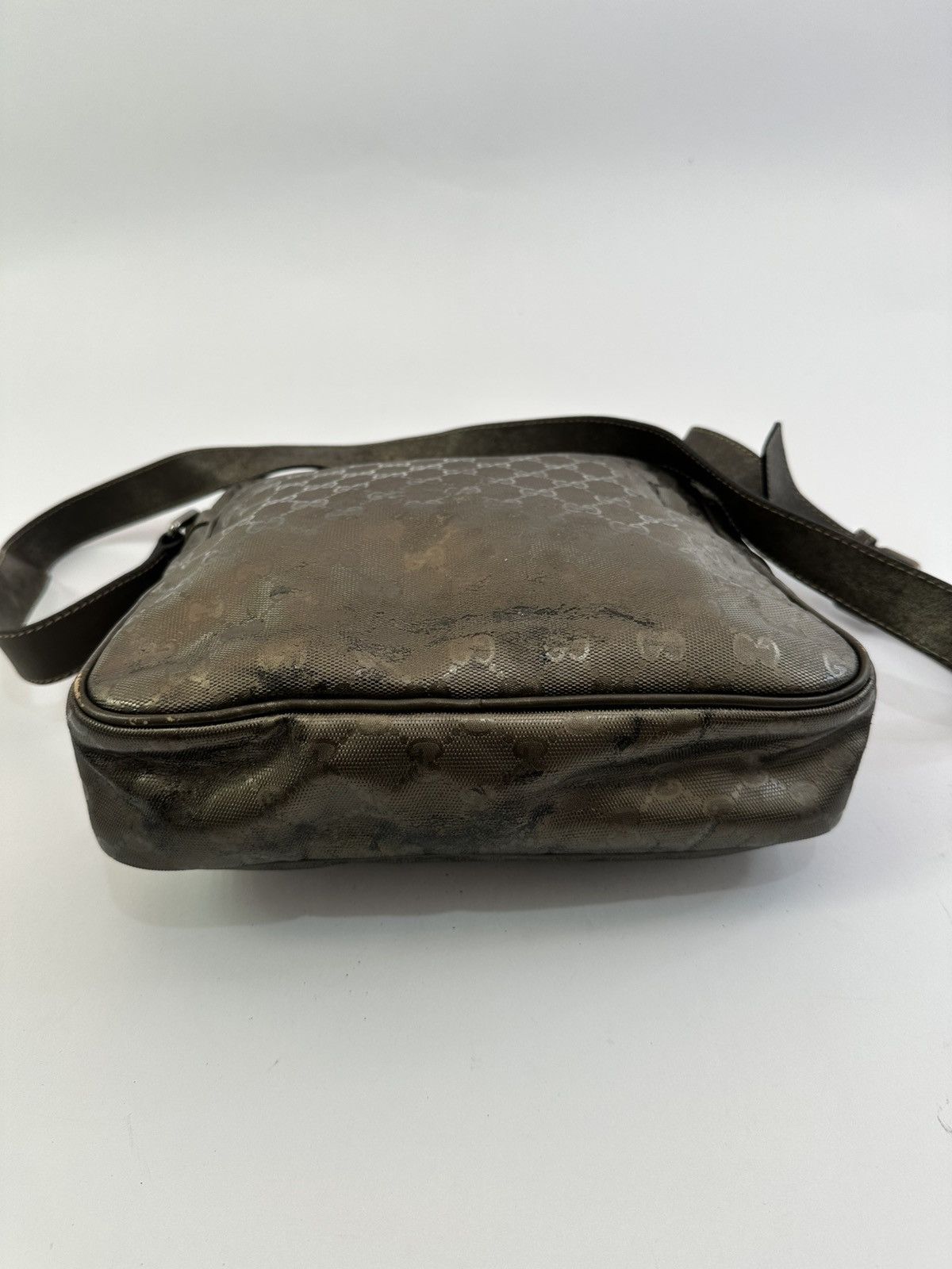 Gucci GUCCI Imprime Monogram Medium Messenger Bag Pewter Size ONE SIZE - 3 Thumbnail